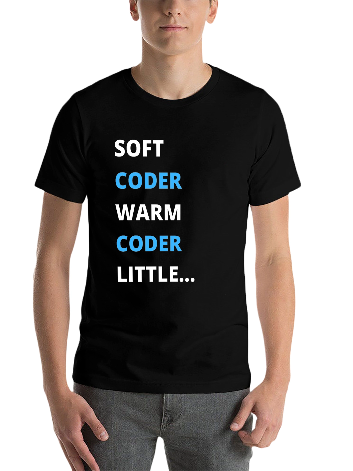 Black Soft Coder Warm Coder Funny Programmer T-Shirt view 7