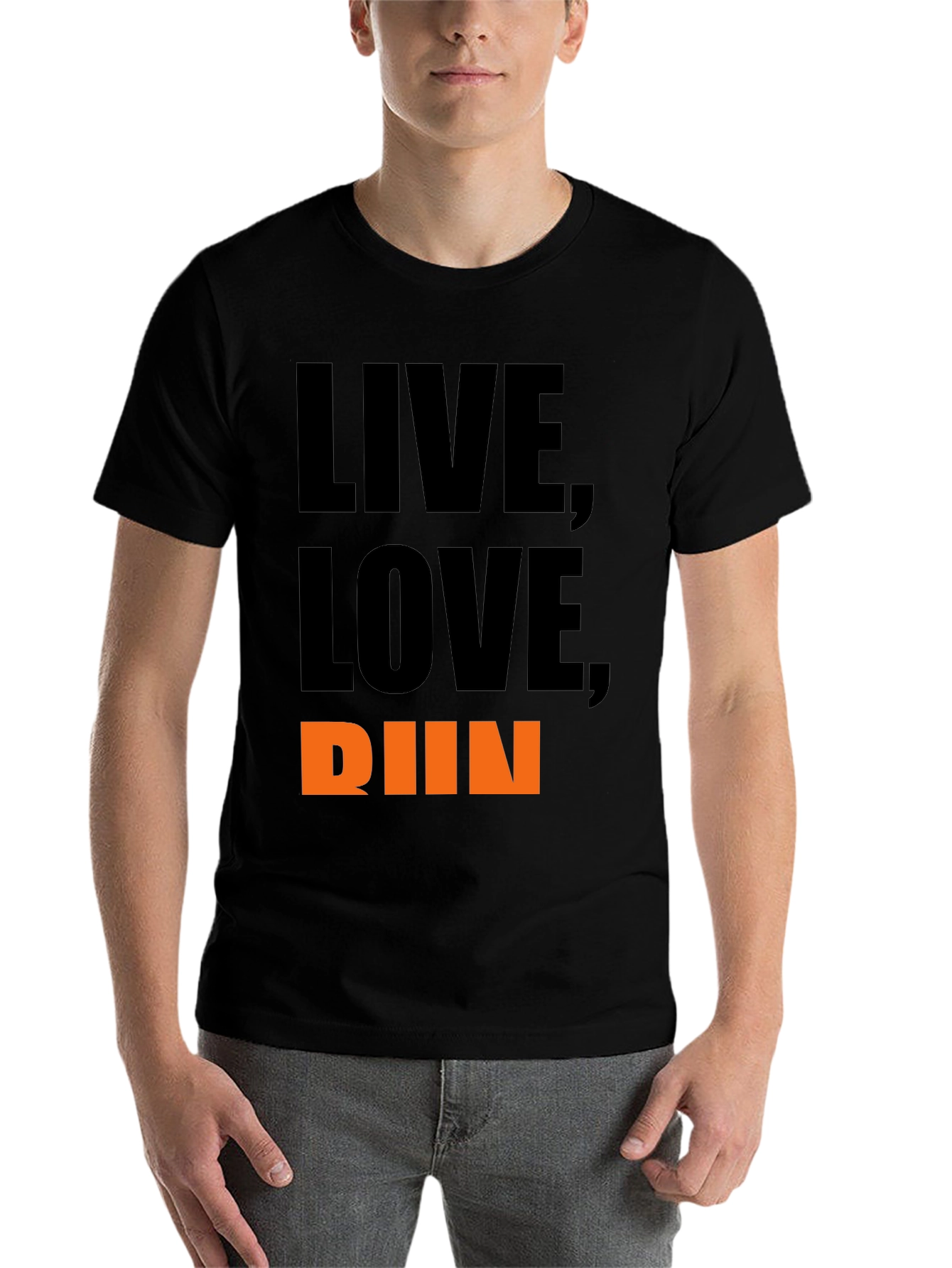 Black Live, Love, Run T-Shirt - Motivational Graphic Tee view 7