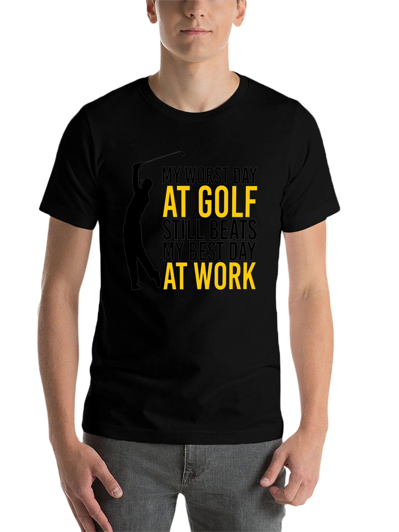 Black Funny Golf T-Shirt: My Worst Day at Golf view 7