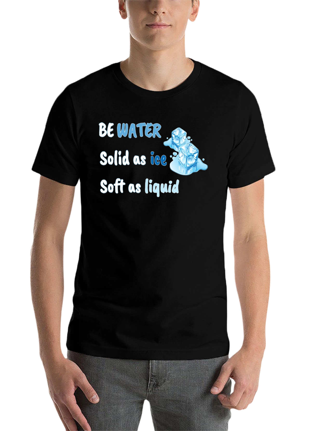 Black Be Water Ice Cube Graphic Tee - Solid as Ice, Soft as Liquid view 7