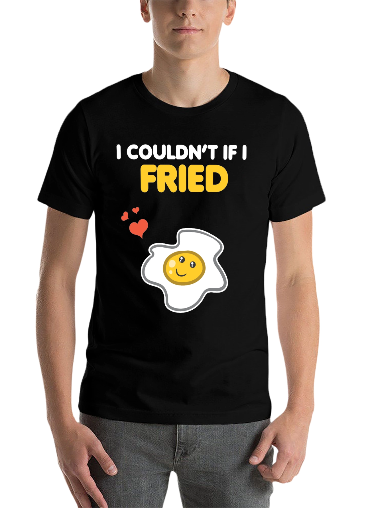Black Funny Couldn't If I Fried Egg Graphic T-Shirt view 7