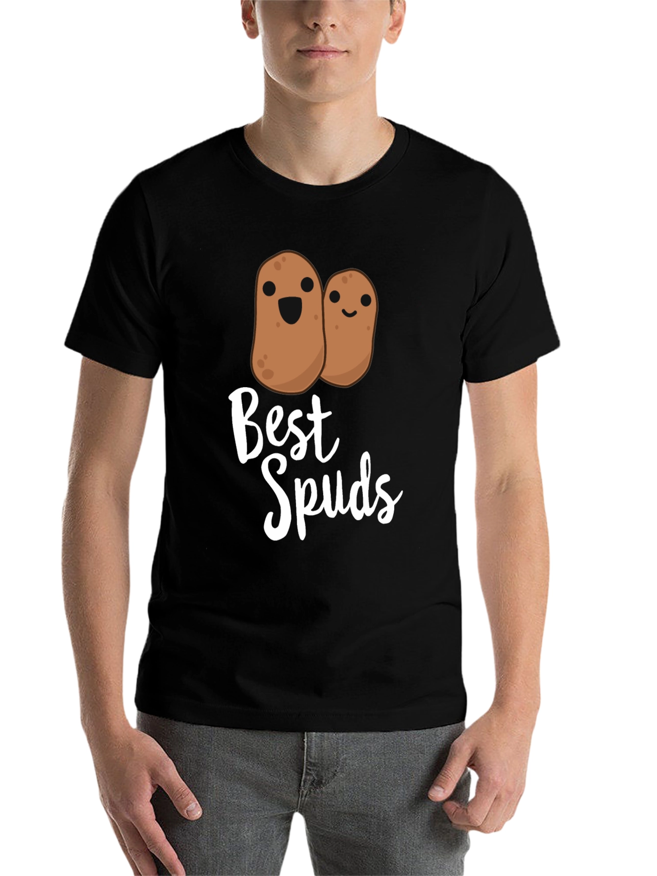Black Best Spuds T-Shirt - Funny Potato Graphic Tee view 7