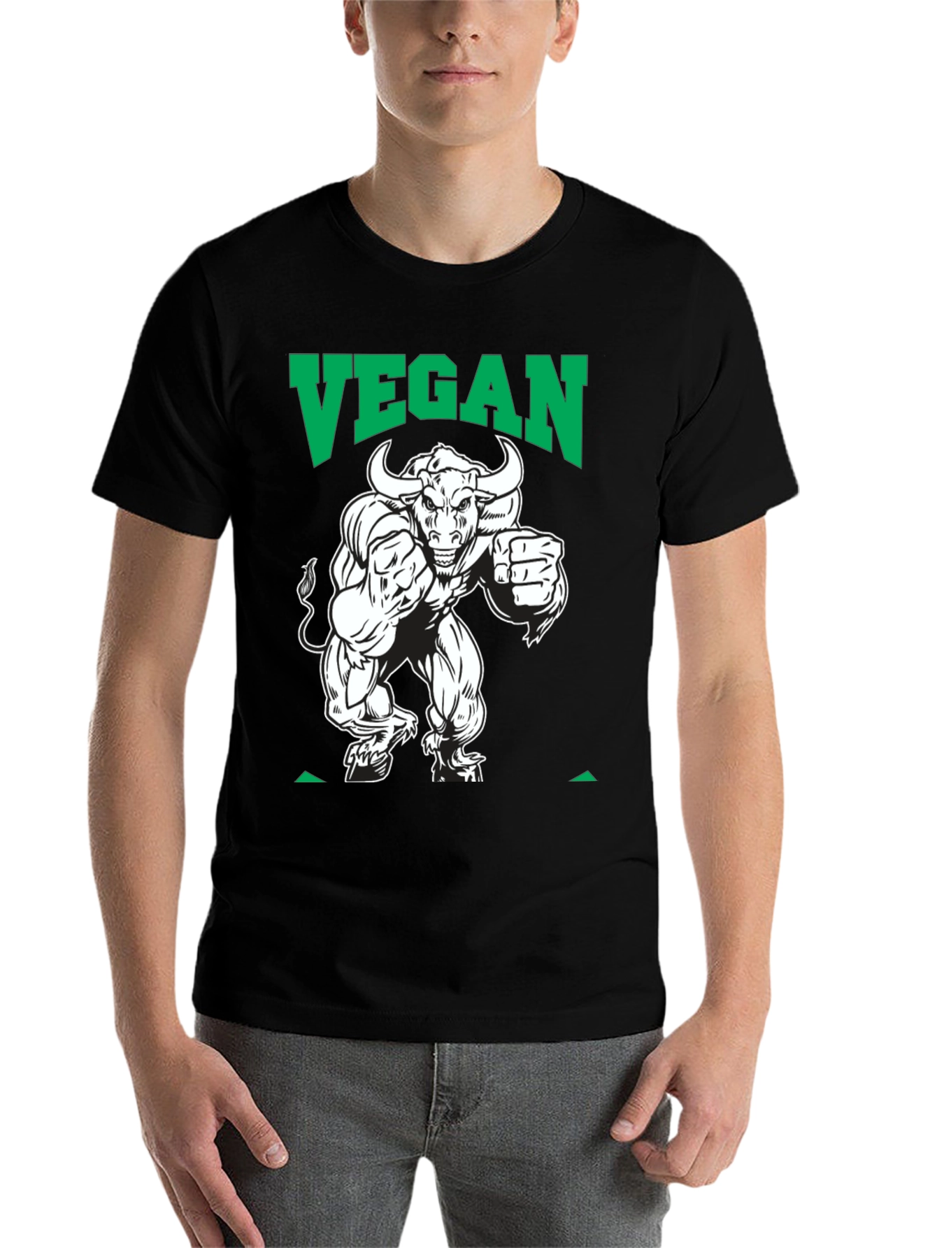 Black Vegan Bull T-Shirt view 7