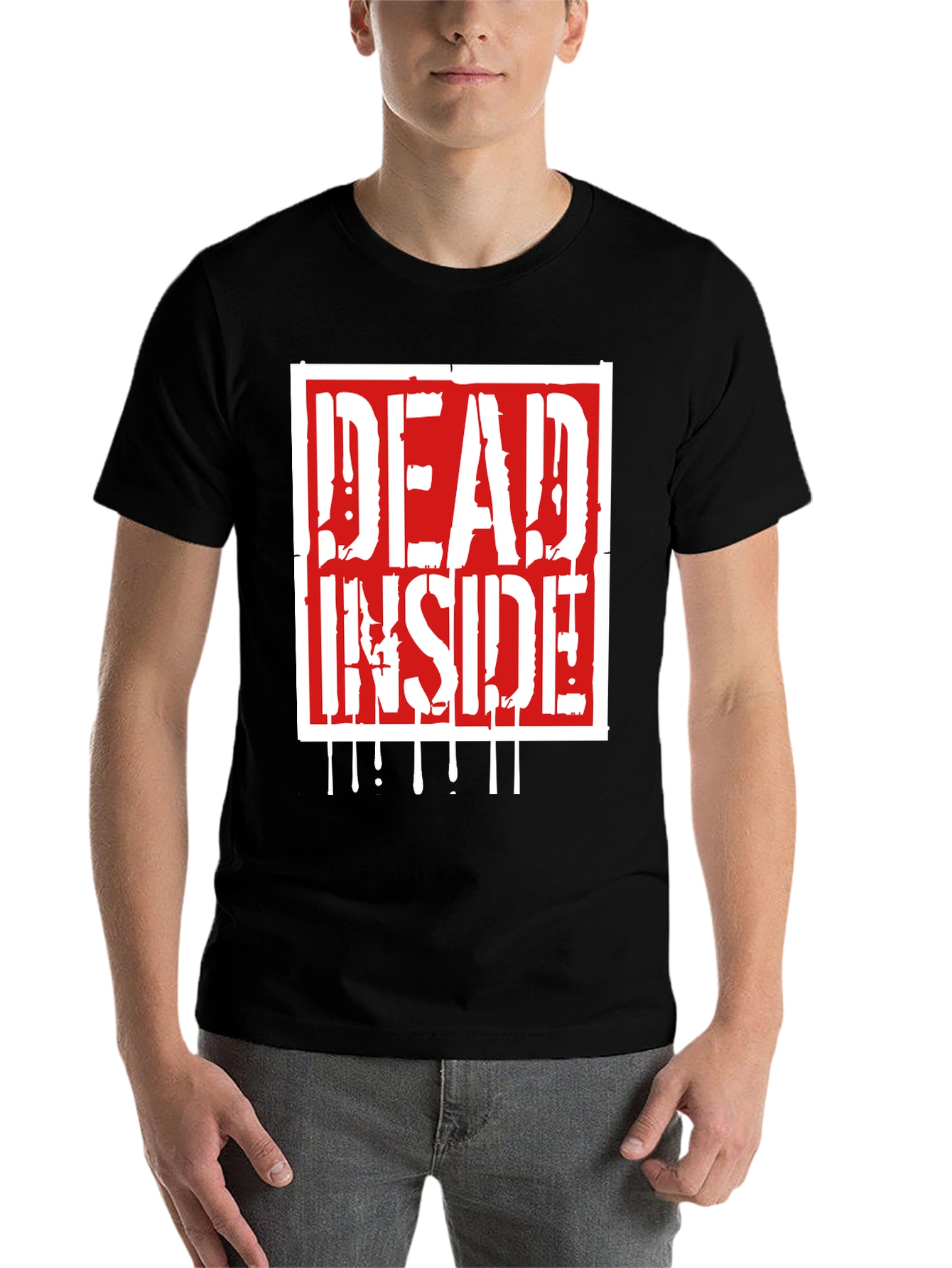 Black Dead Inside Graphic Print Tee - Black view 7