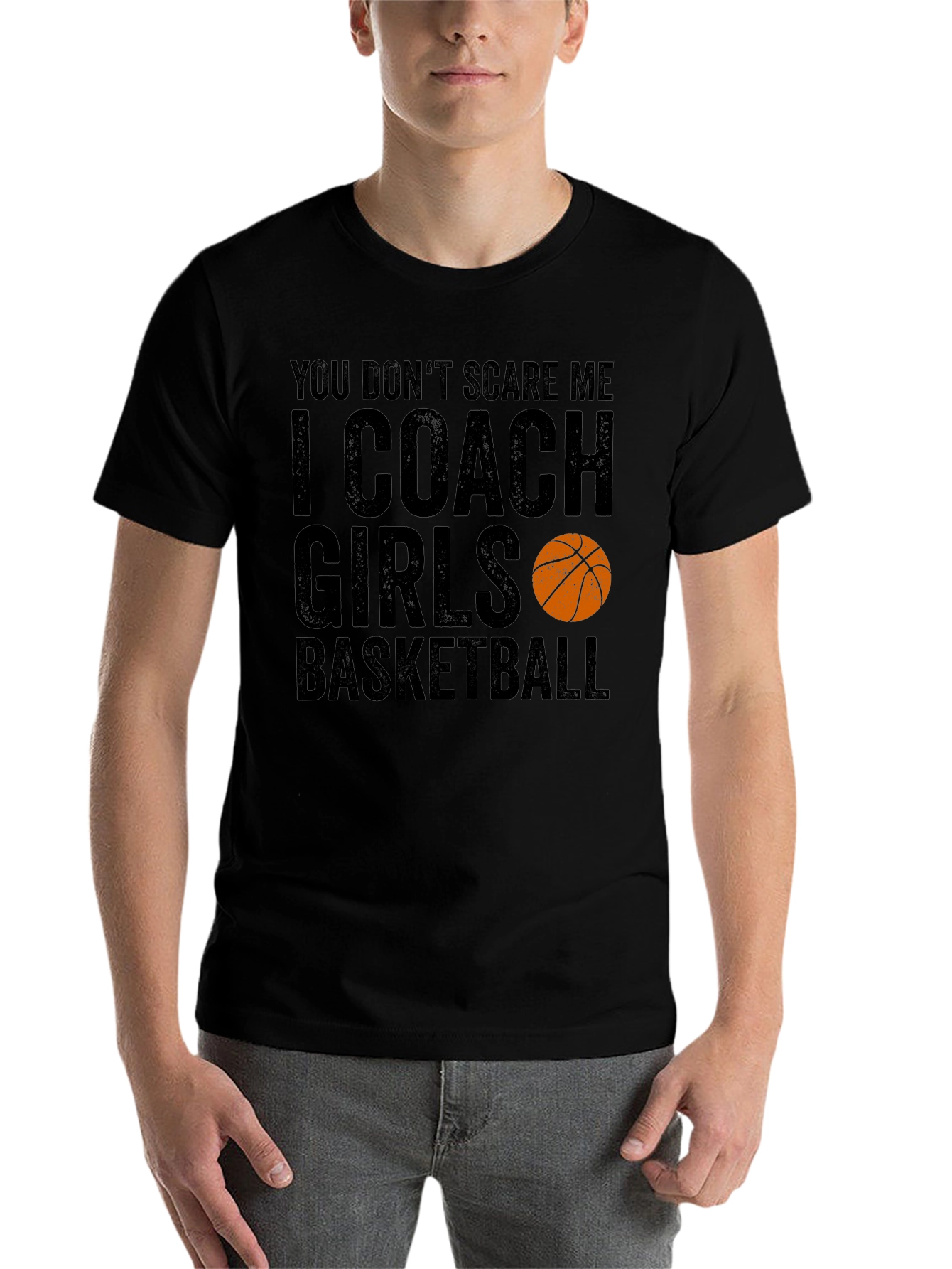 Black Funny Basketball Coach T-Shirt - I Coach Girls Basketball view 7