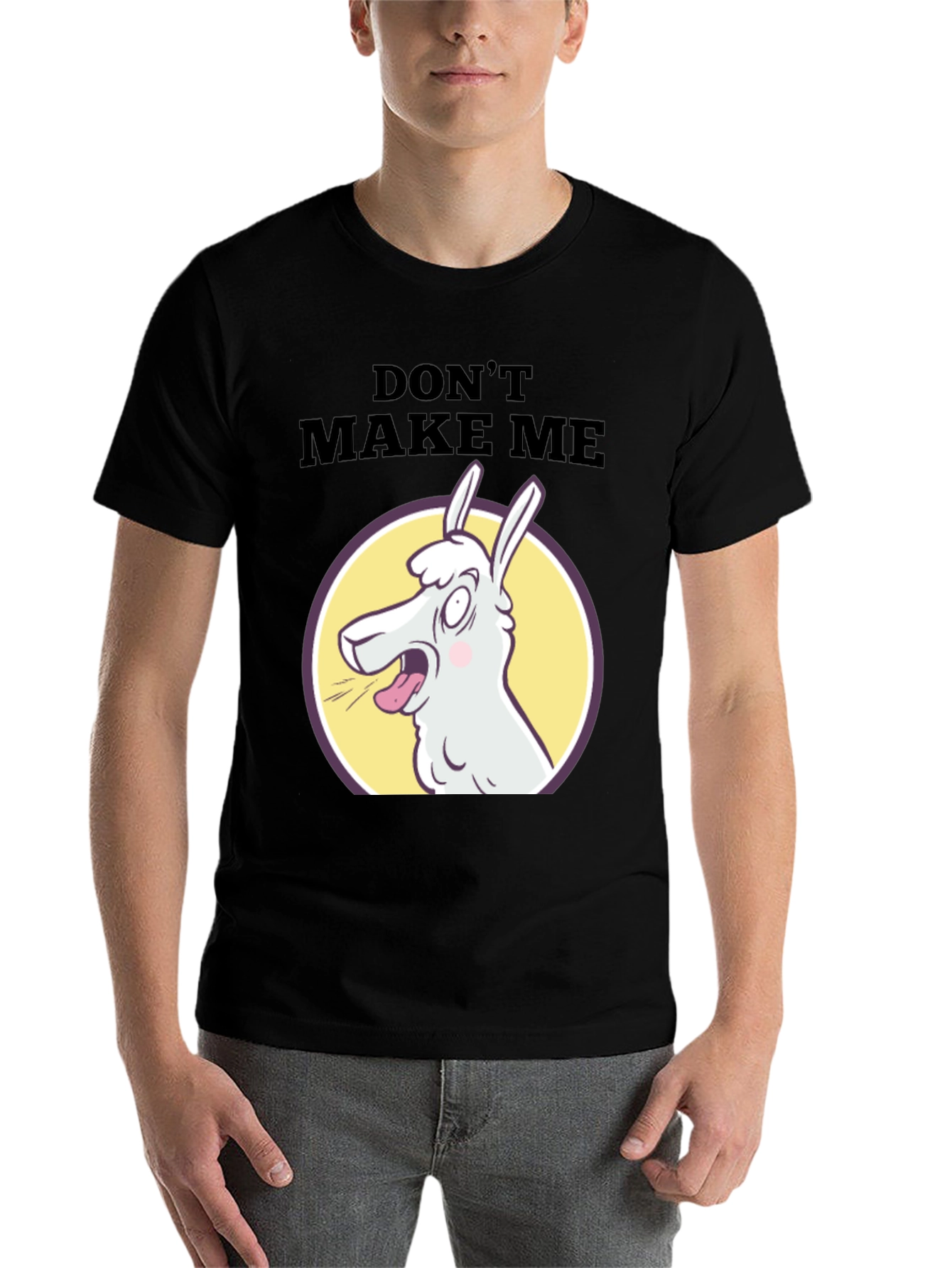 Black Don't Make Me Llama T-Shirt - Funny Graphic Tee view 7