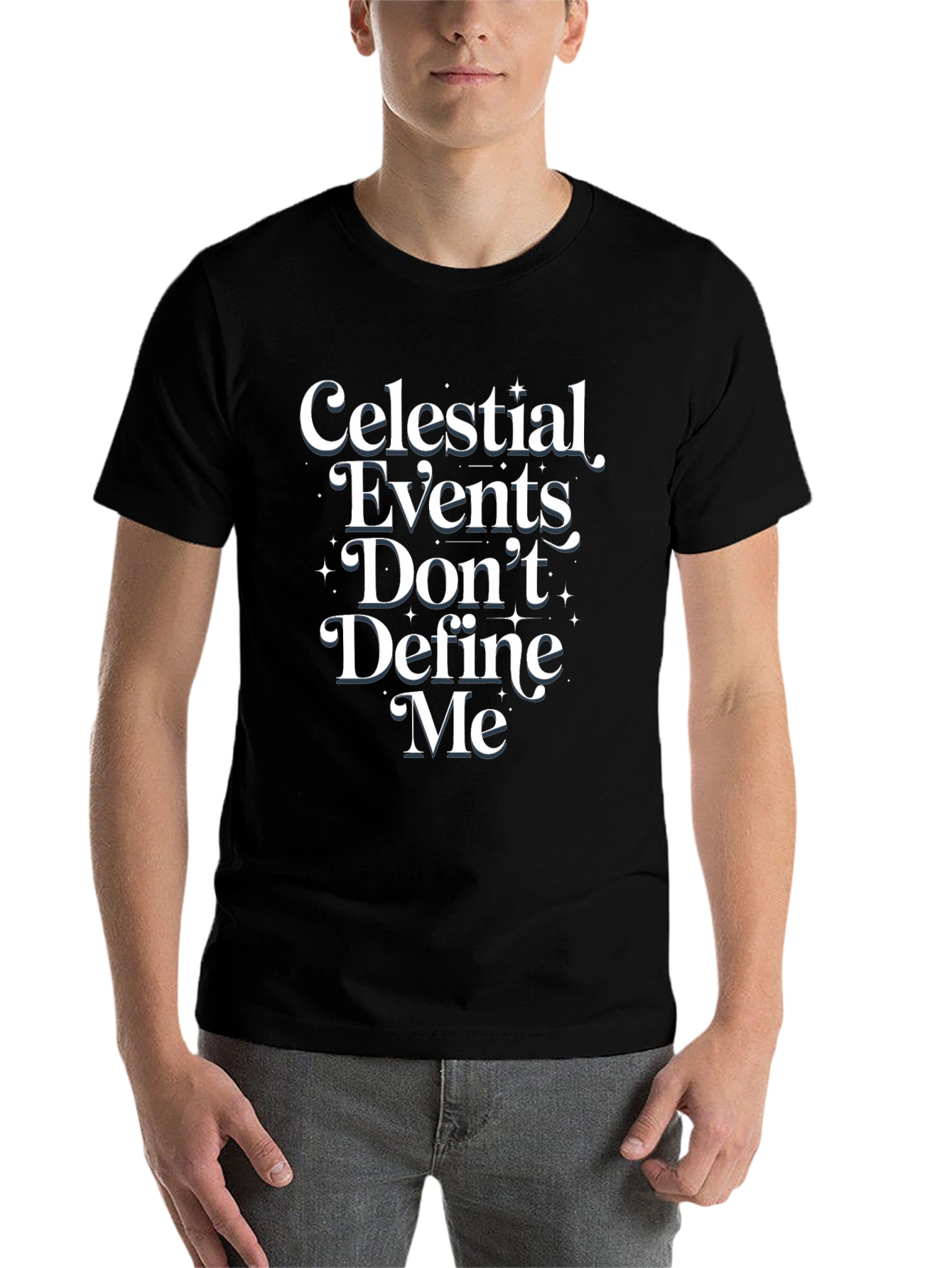 Black Celestial Events T-Shirt: Bold Statement Tee view 7