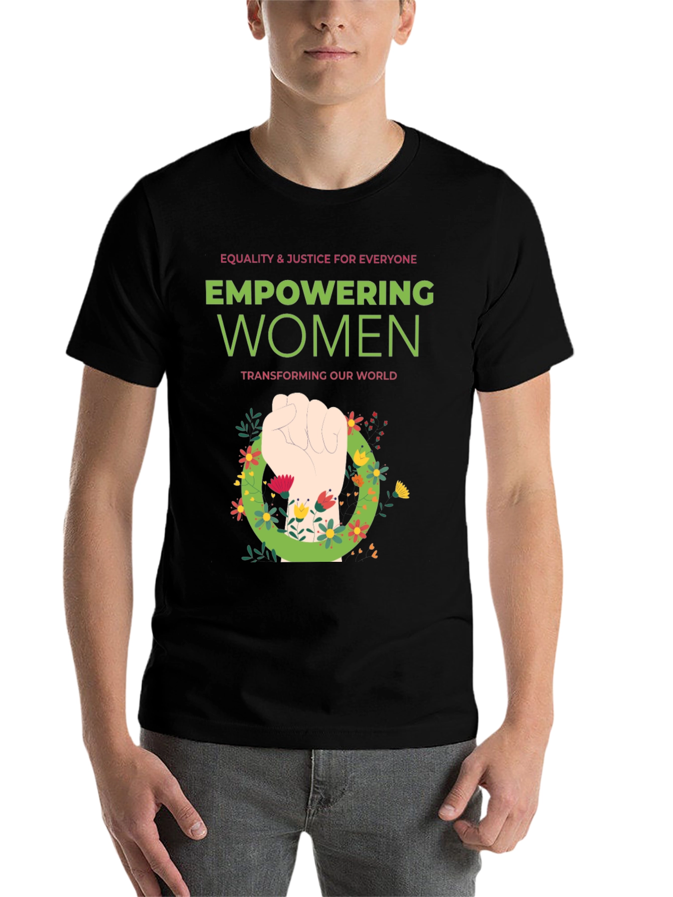 Black Empowering Women T-Shirt - Equality and Justice Tee view 7