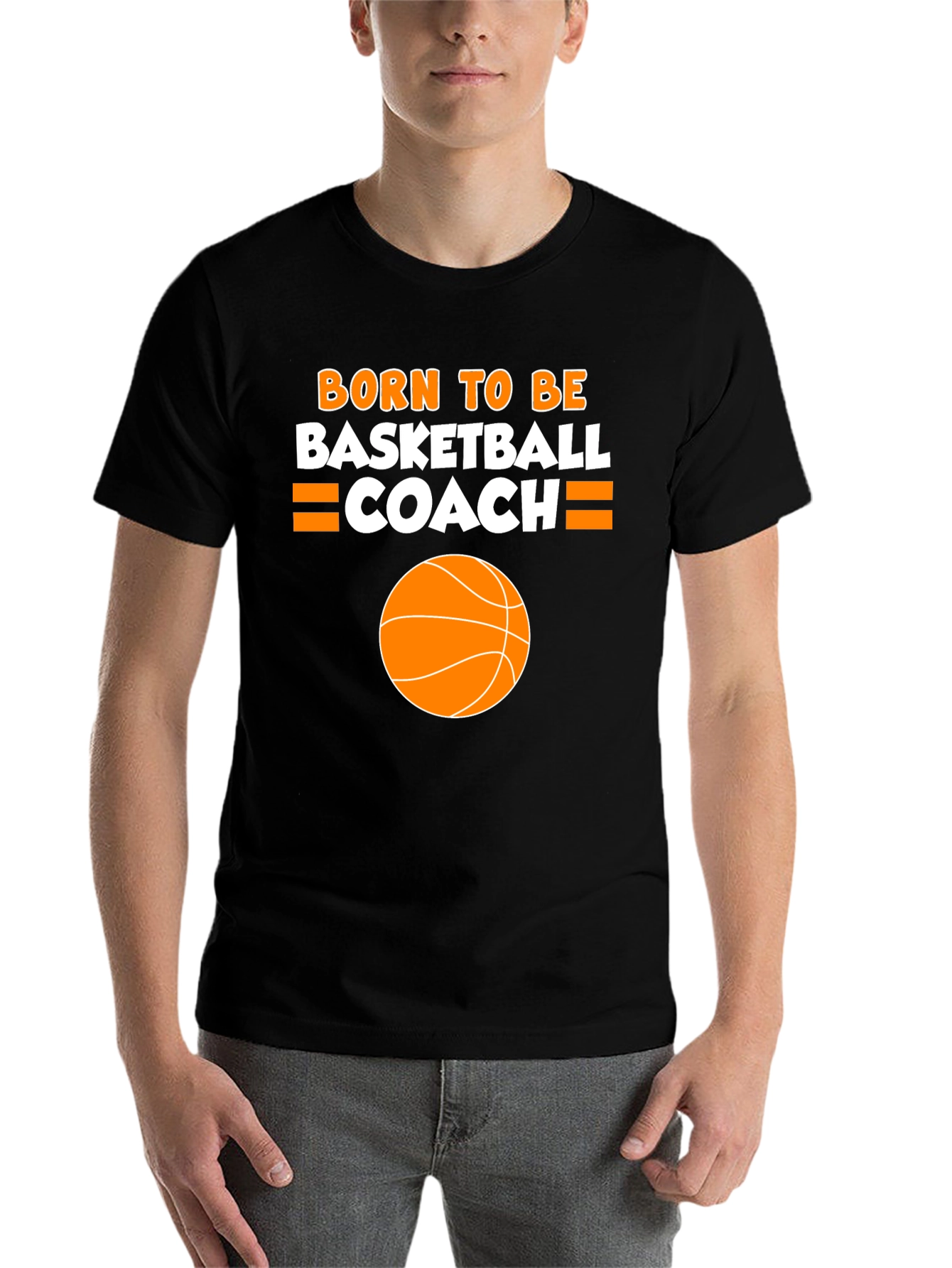 Black Born to be Basketball Coach T-Shirt view 7