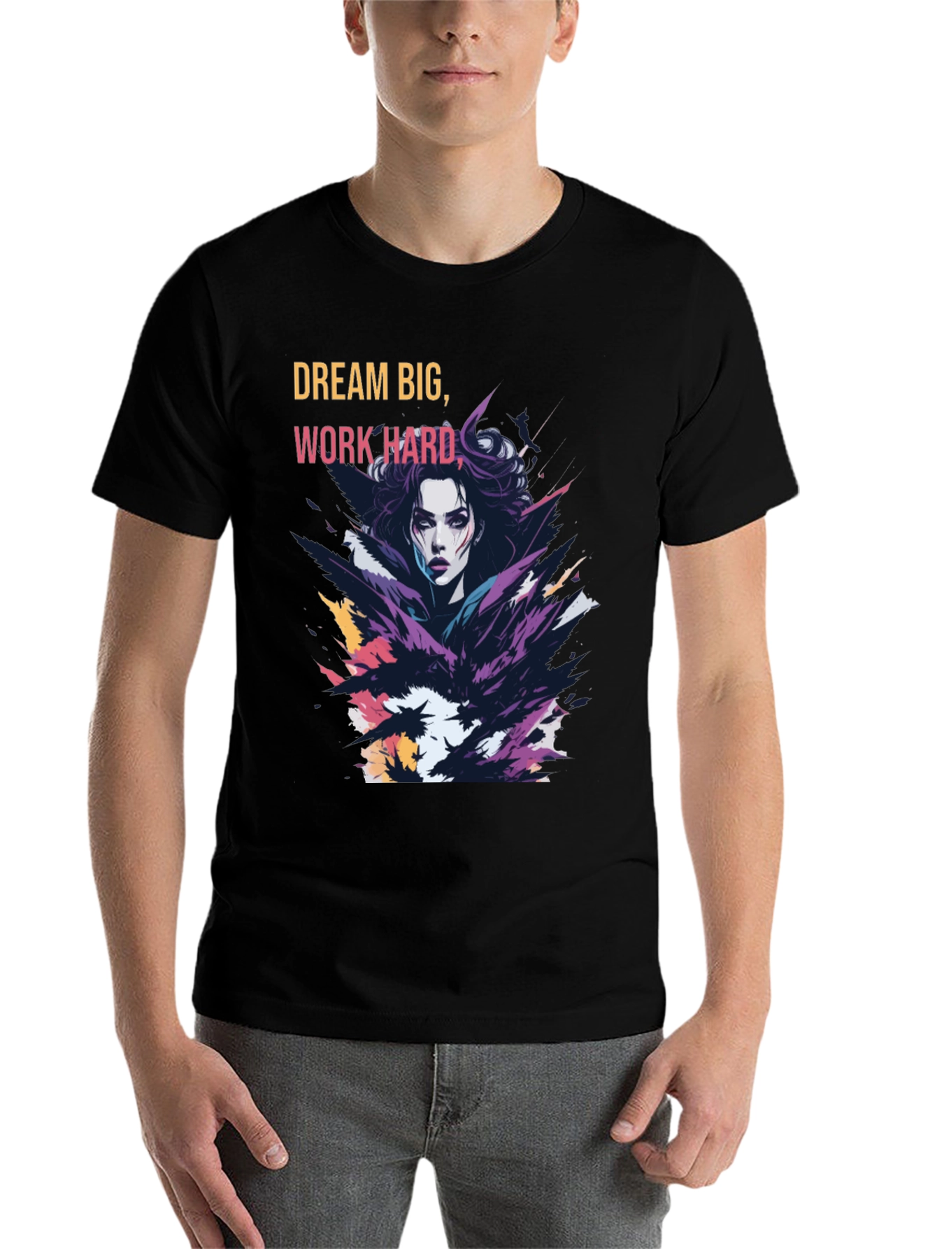 Black Dream Big Graphic Tee - Soft Cotton Blend view 7
