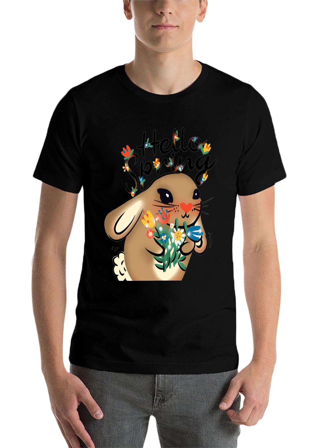 Black Spring Bunny T-Shirt view 7