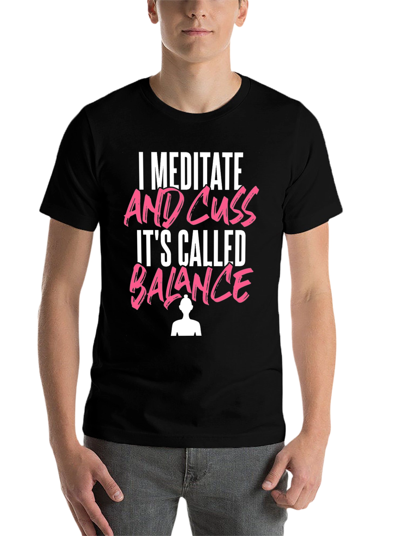 Black Meditate & Cuss T-Shirt Funny Yoga Tee view 7
