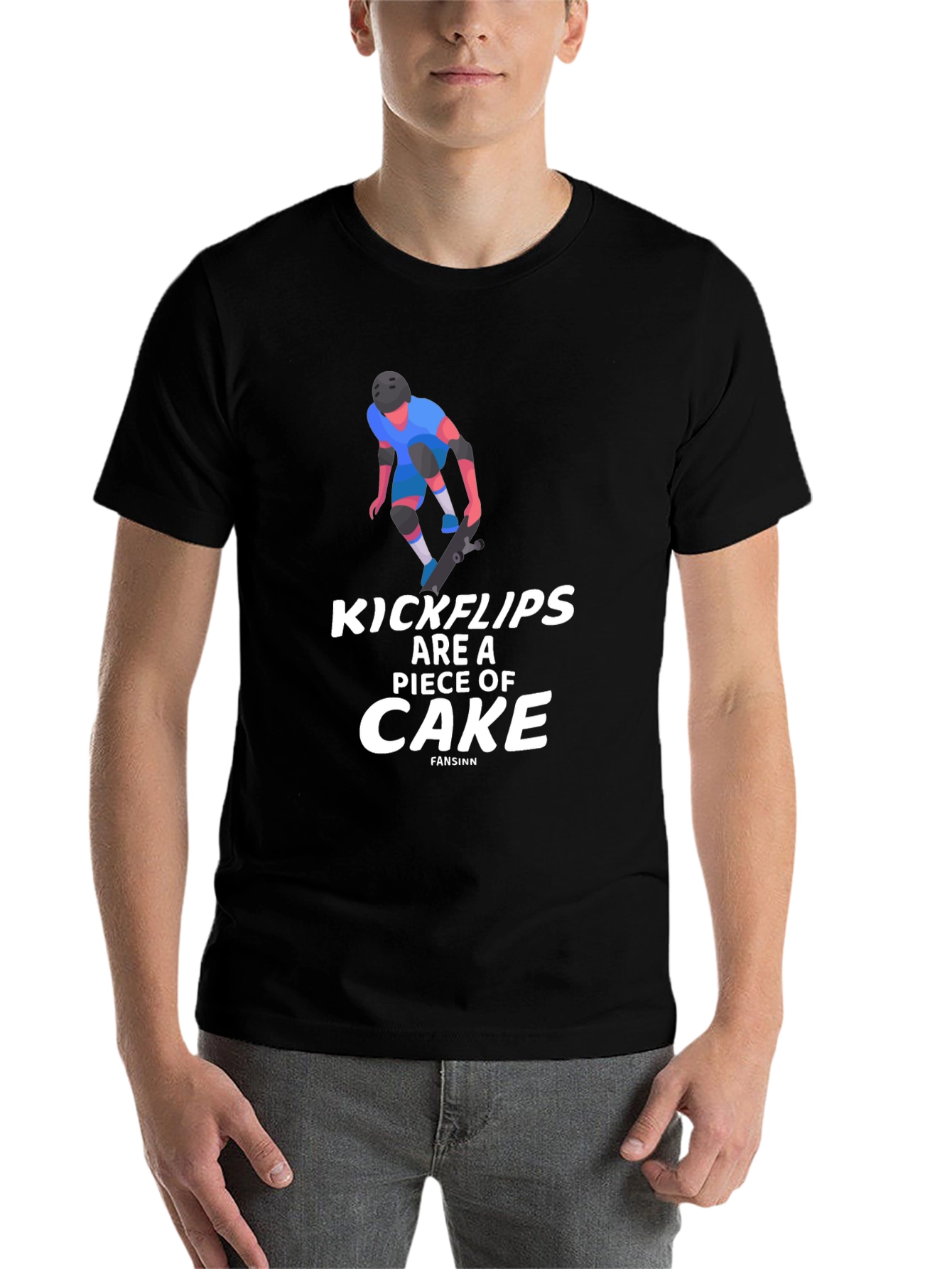 Black Kickflips Cake Graphic Tee - Skater Style view 7