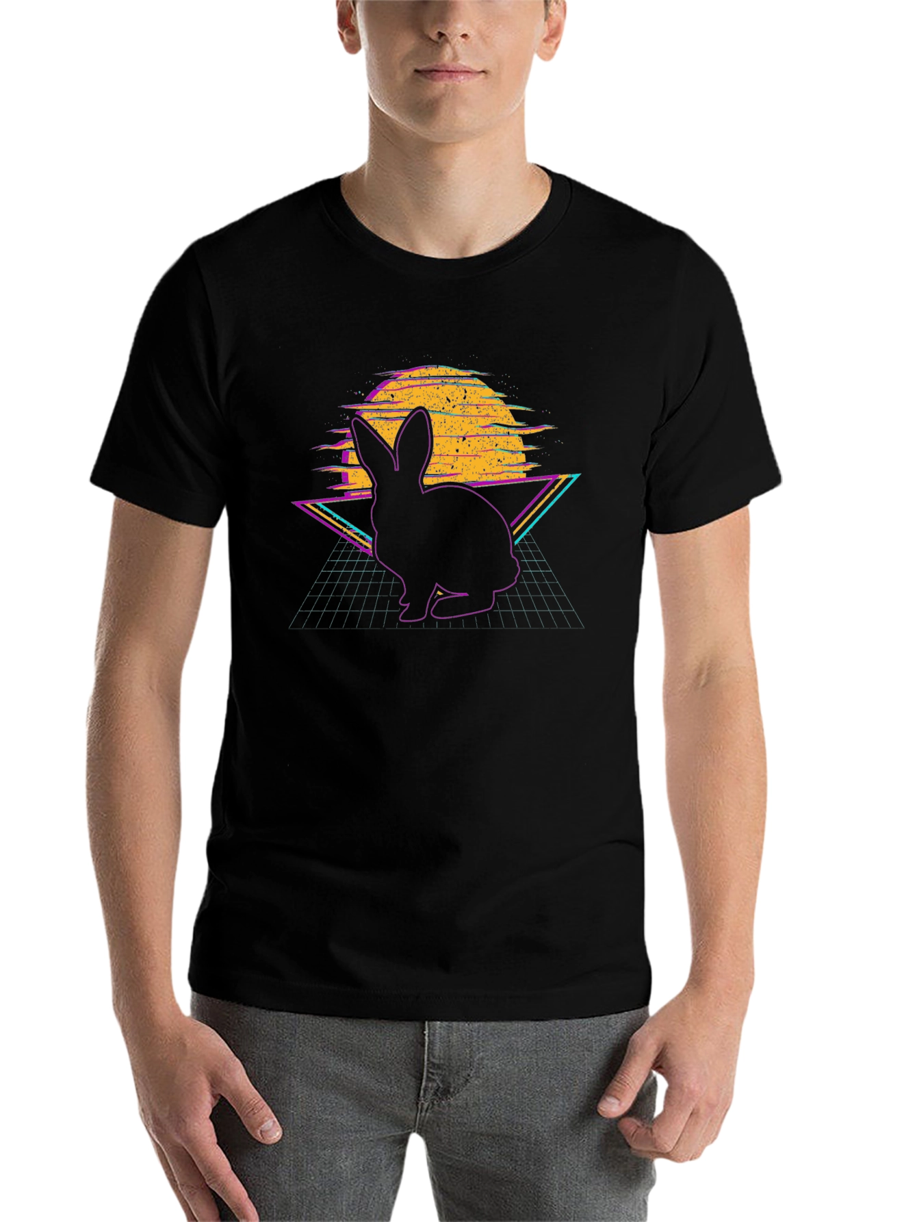 Retro Rabbit T-Shirt - Vaporwave Bunny Design - 7