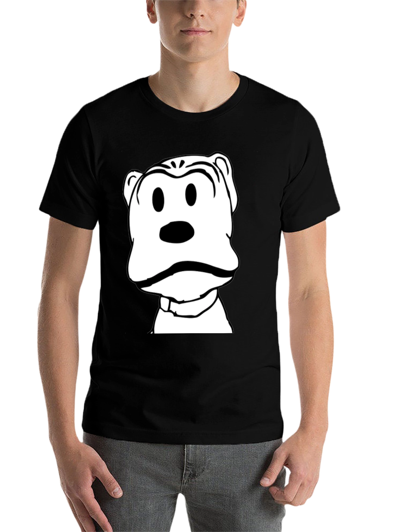 Black Cartoon Character Graphic Tee - Black view 7