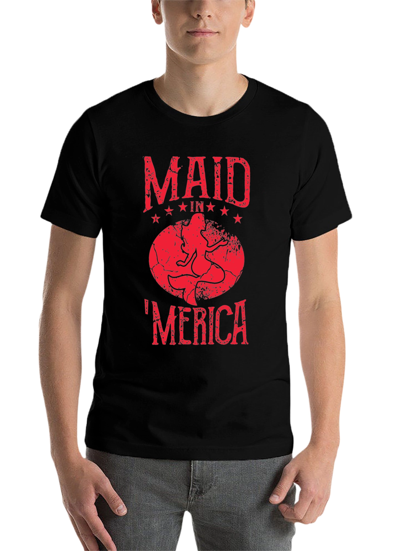 Black Maid in 'Merica T-Shirt - Patriotic Mermaid Tee view 7