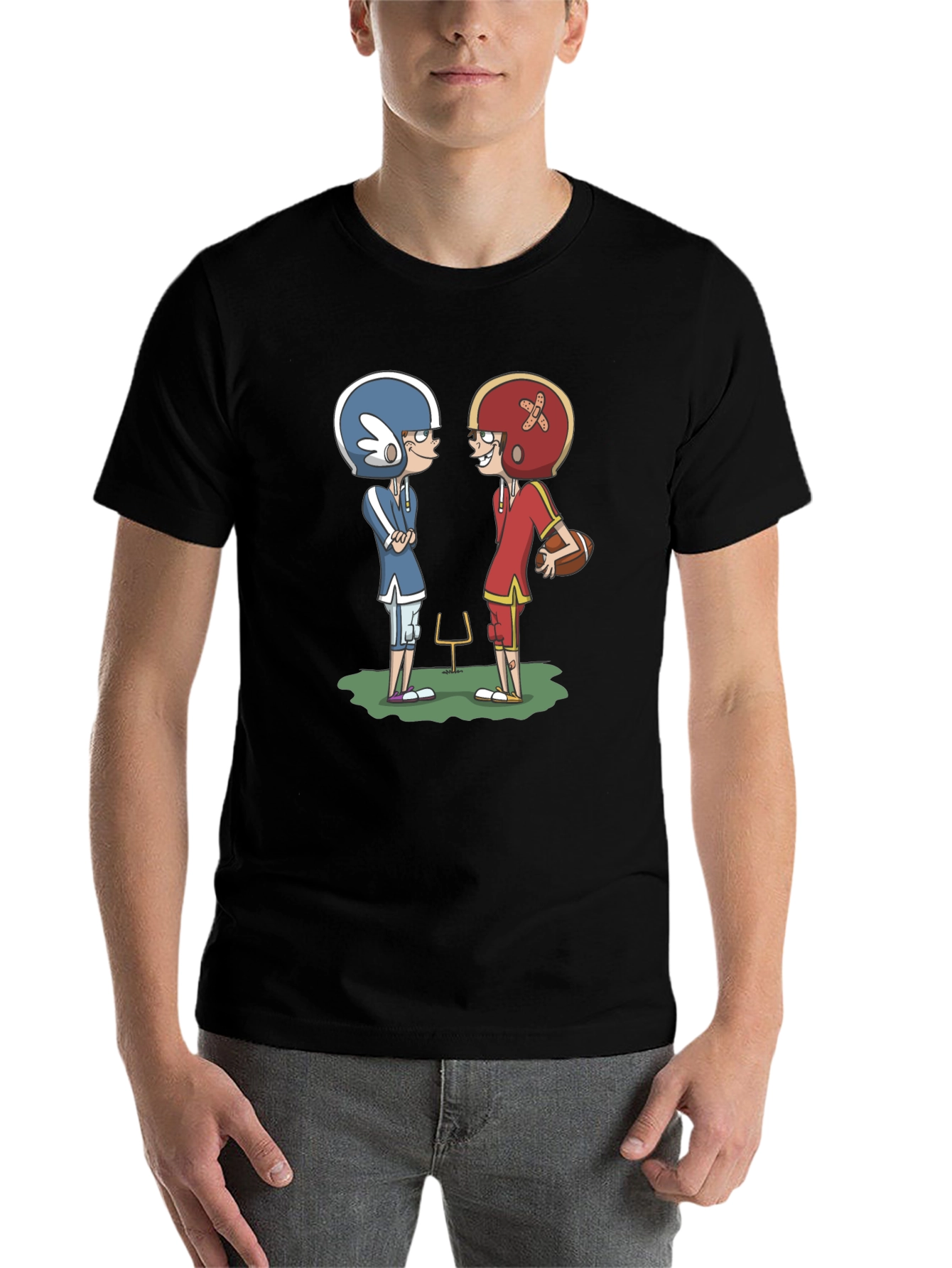 Black Cartoon Football T-Shirt view 7