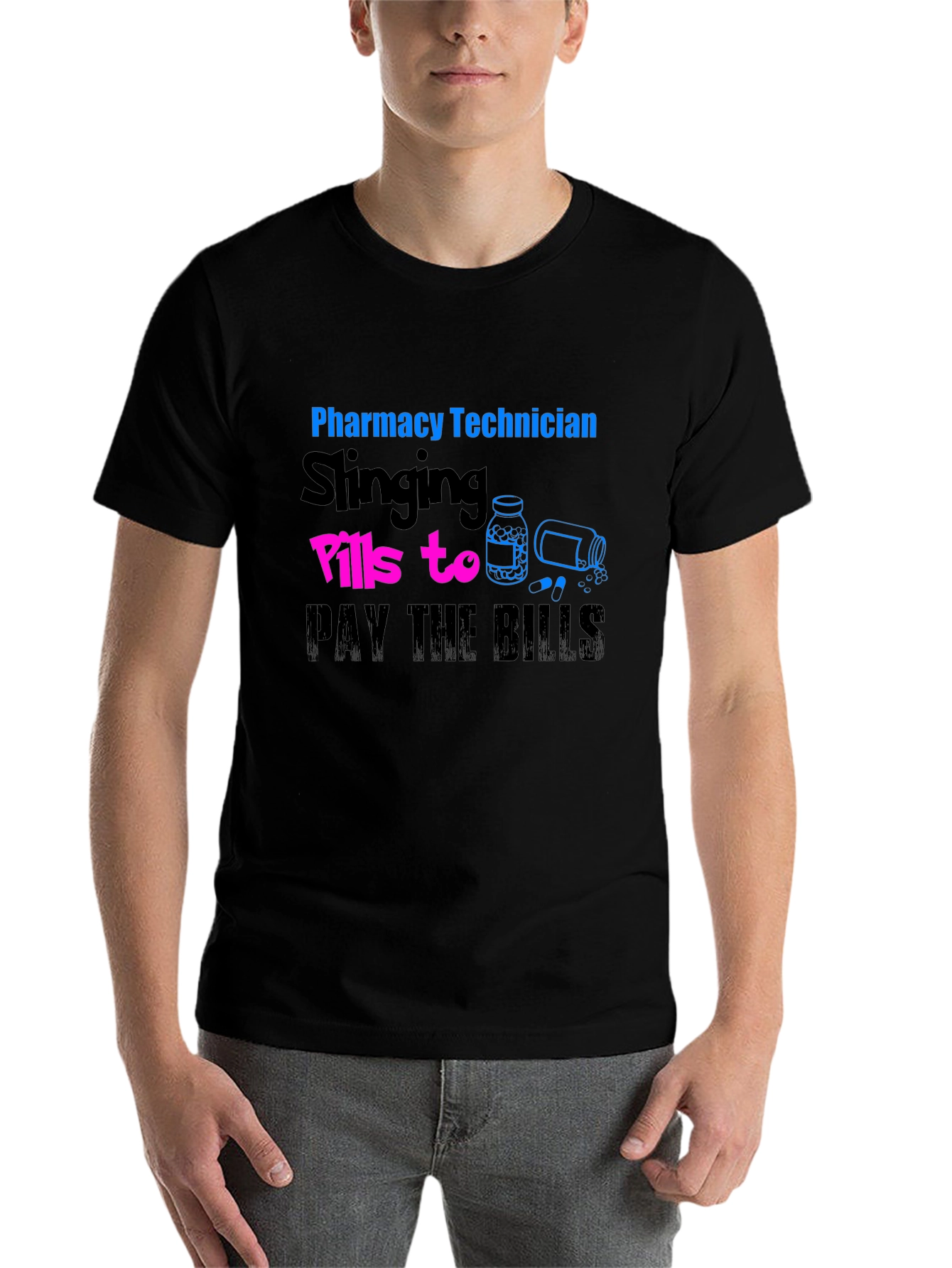 Black Pharmacy Technician Slings Pills T-Shirt view 7