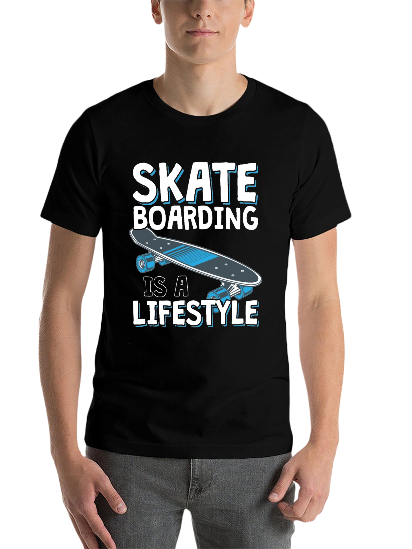 Black Skateboarding Lifestyle Graphic Tee view 7