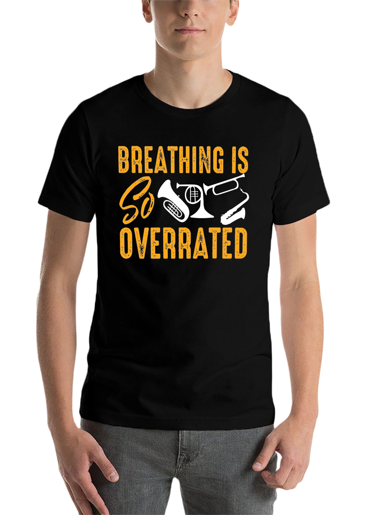 Black Breathing is Overrated Band T-Shirt view 7