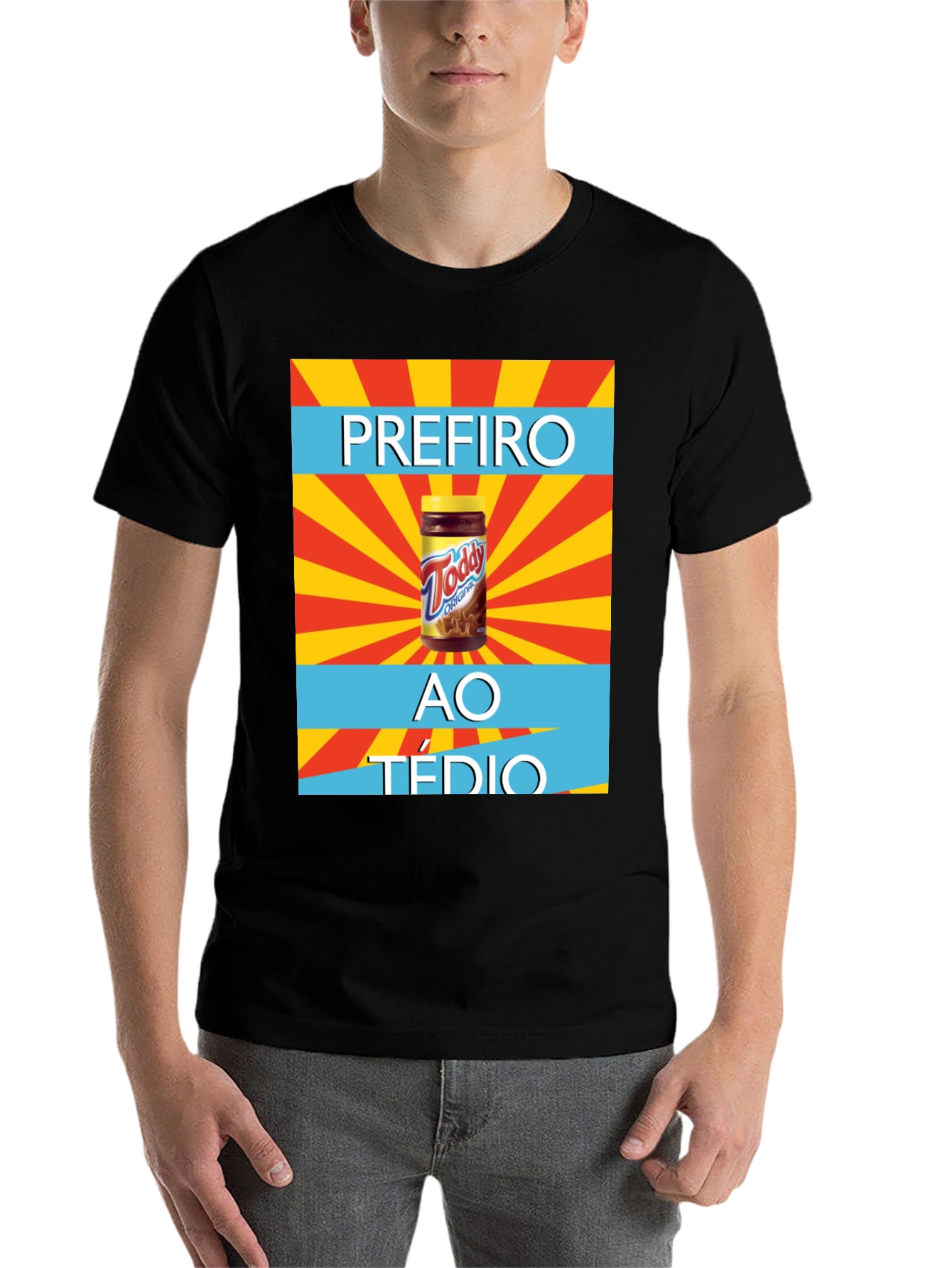 Black Todd Original T-Shirt - Prefiro Ao Tédio Graphic Tee view 7