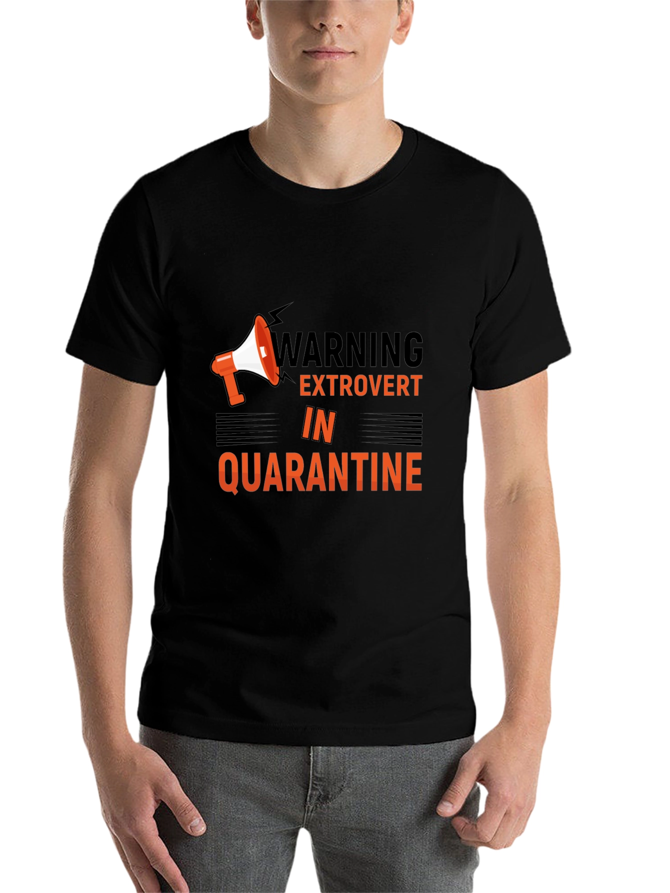 Black Extrovert in Quarantine Graphic Tee view 7