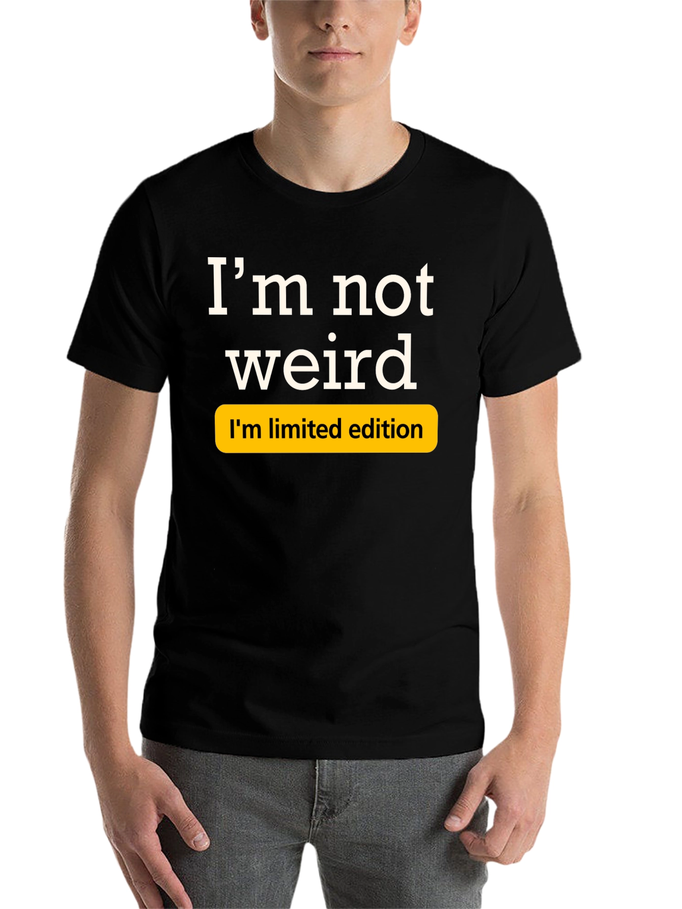 Black I'm Not Weird, Limited Edition Black T-Shirt view 7