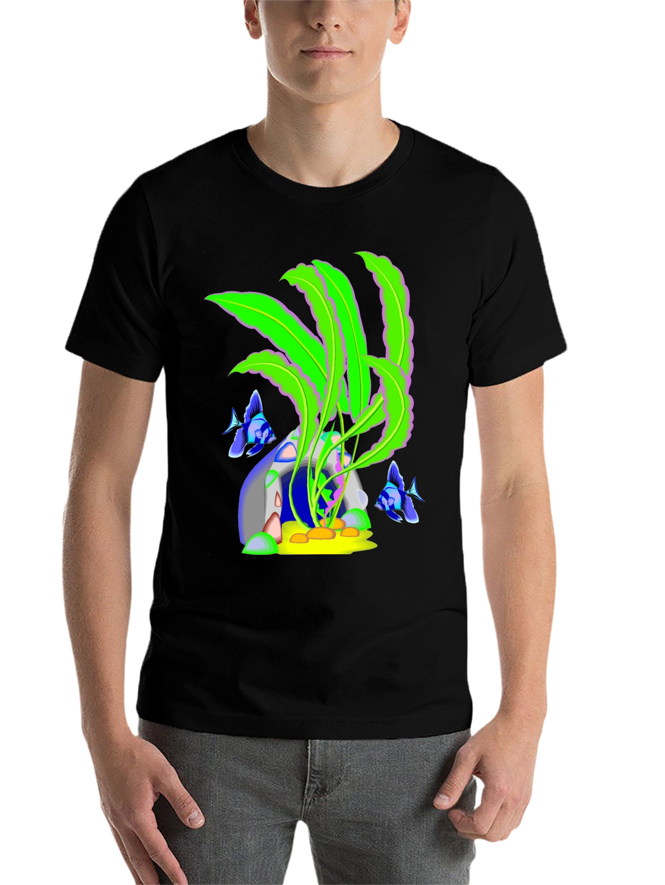 Black Aquarium Graphic T-Shirt view 7