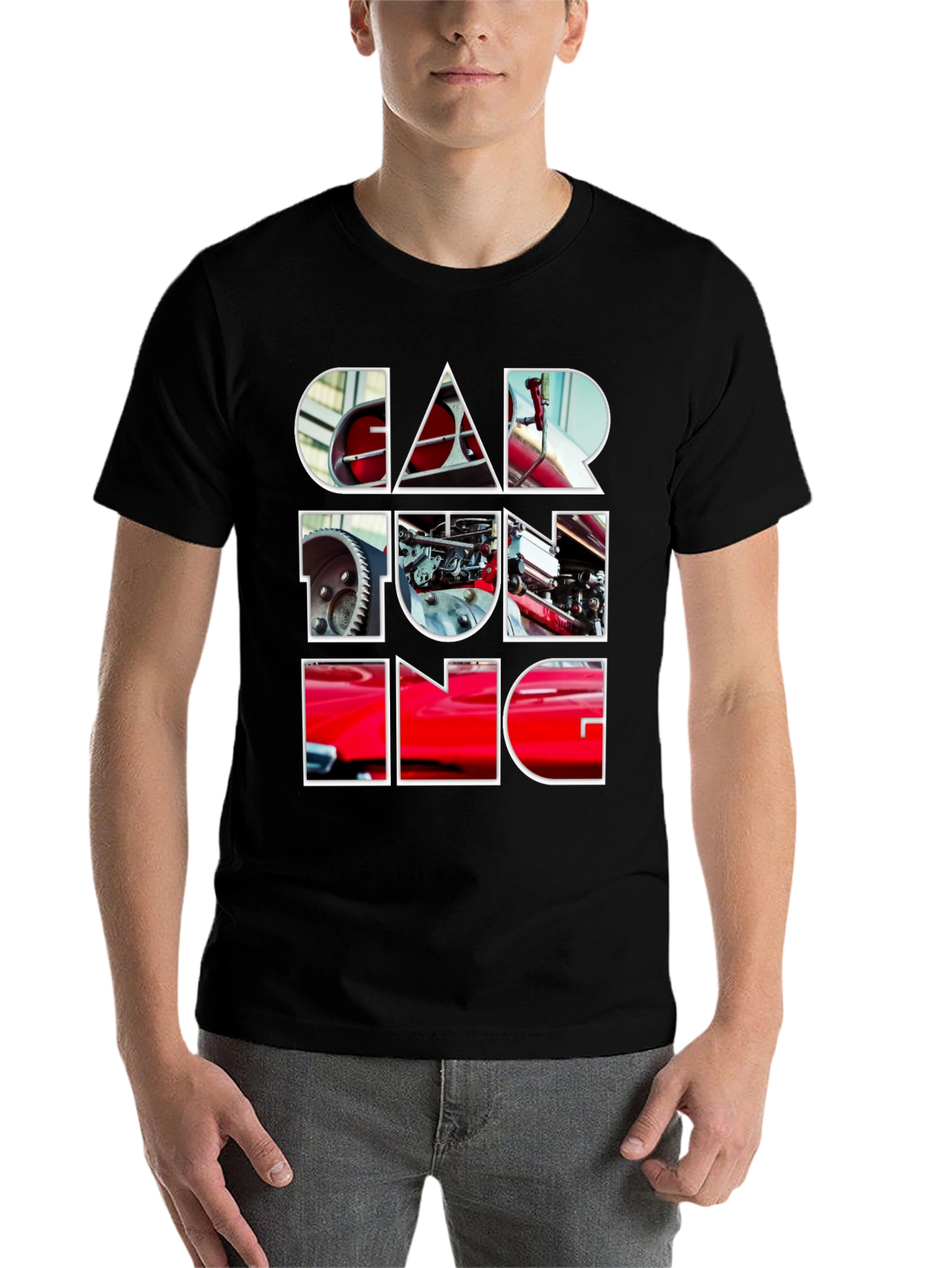 Black Car Tuning Graphic Tee - Automotive Enthusiast Style view 7