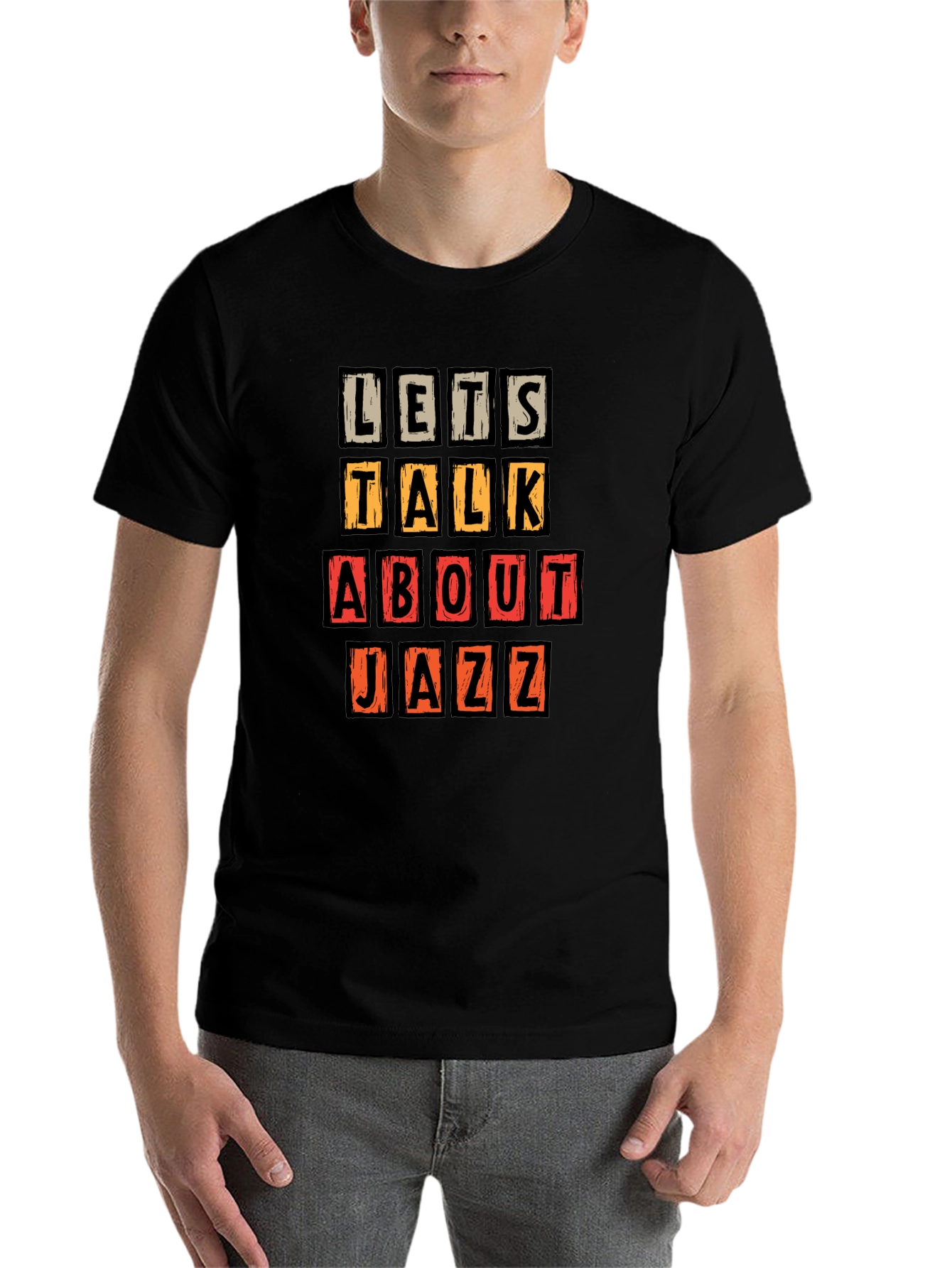 Black Lets Talk About Jazz Graphic Tee view 7