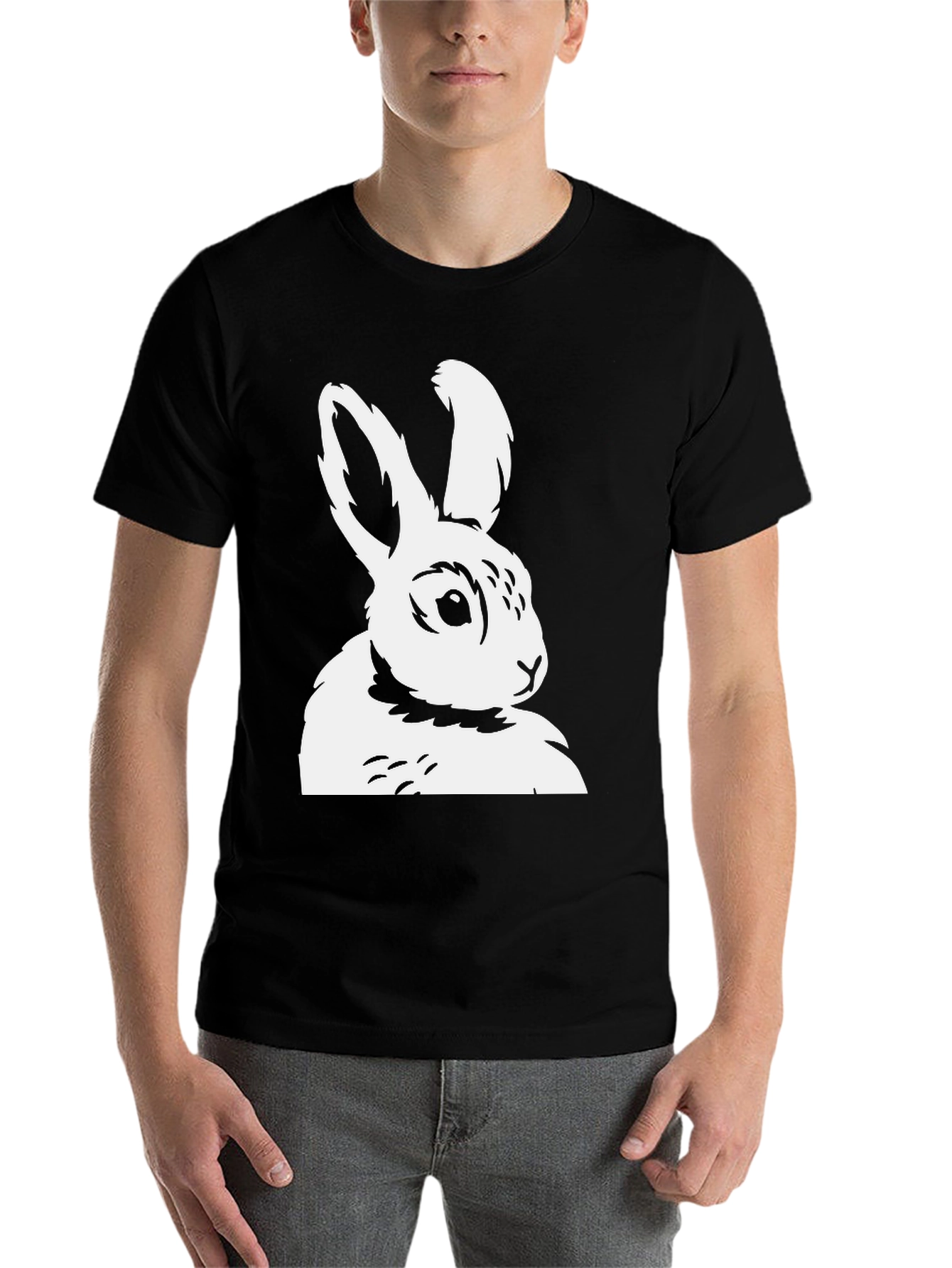 Black Rabbit Graphic Tee - Stylish Cotton Blend Shirt view 7