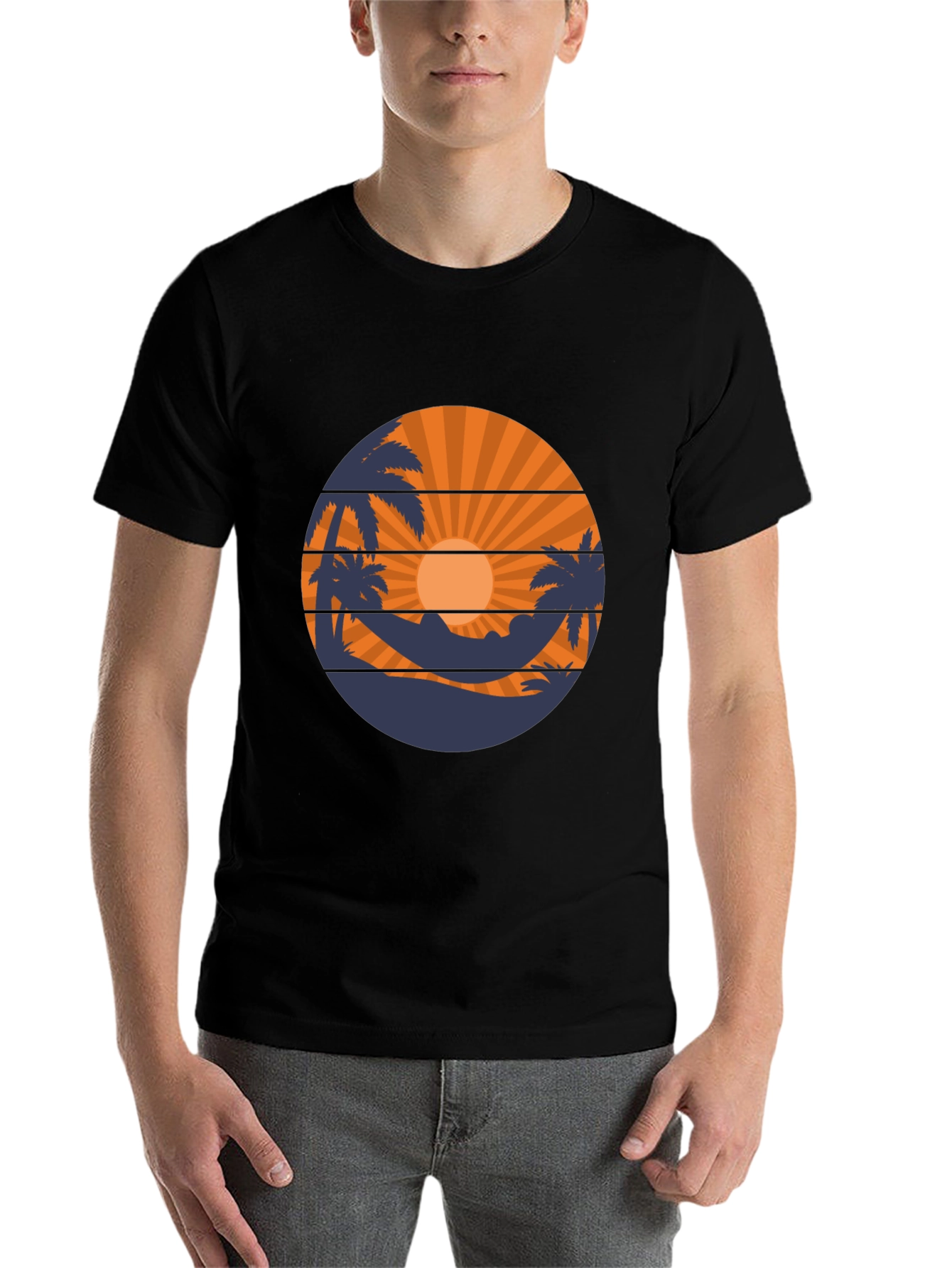 Black Tropical Sunset Graphic Tee - Island Vibes view 7