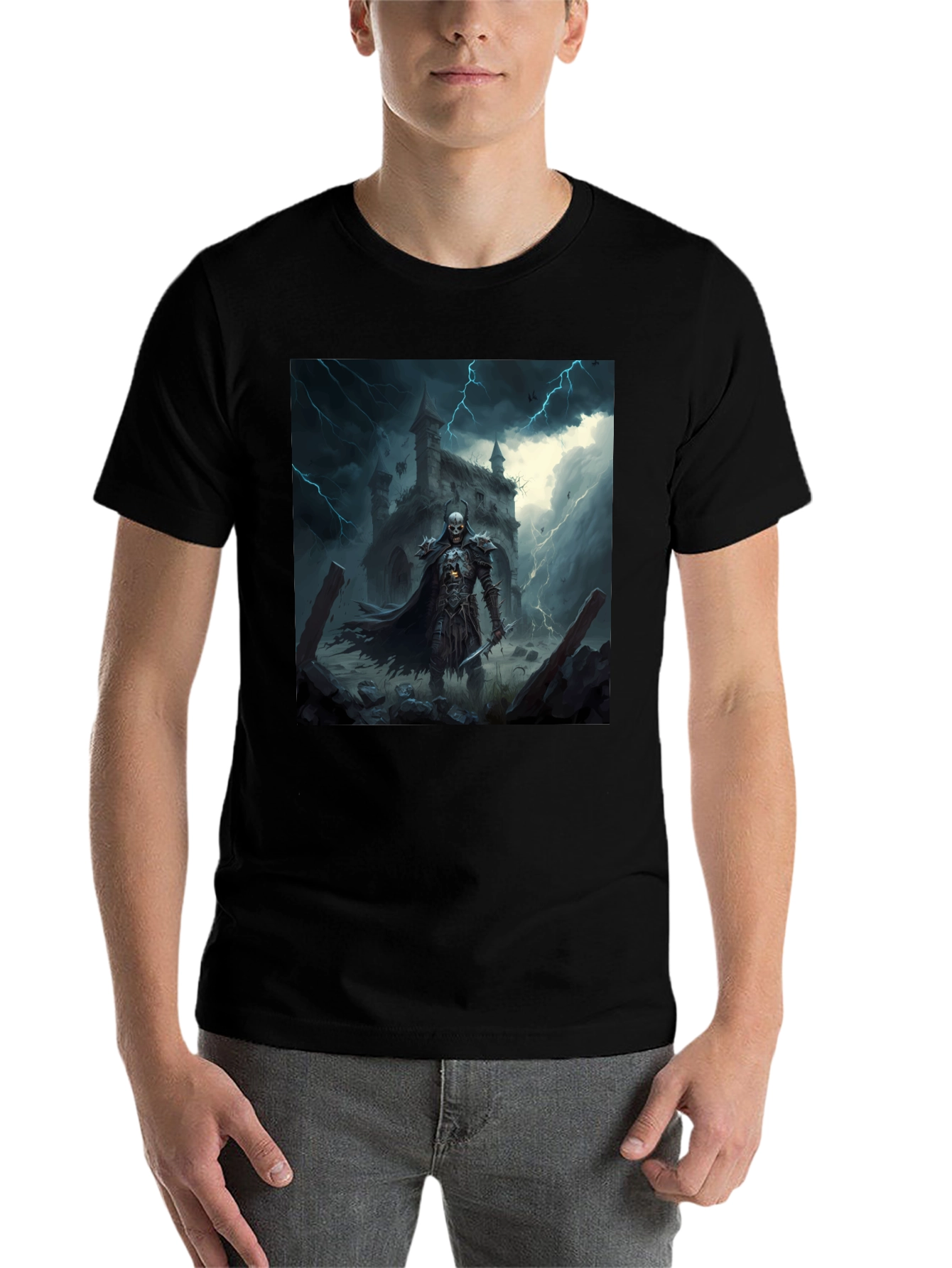 Black Grim Reaper T-Shirt: Haunting Gothic Design view 7