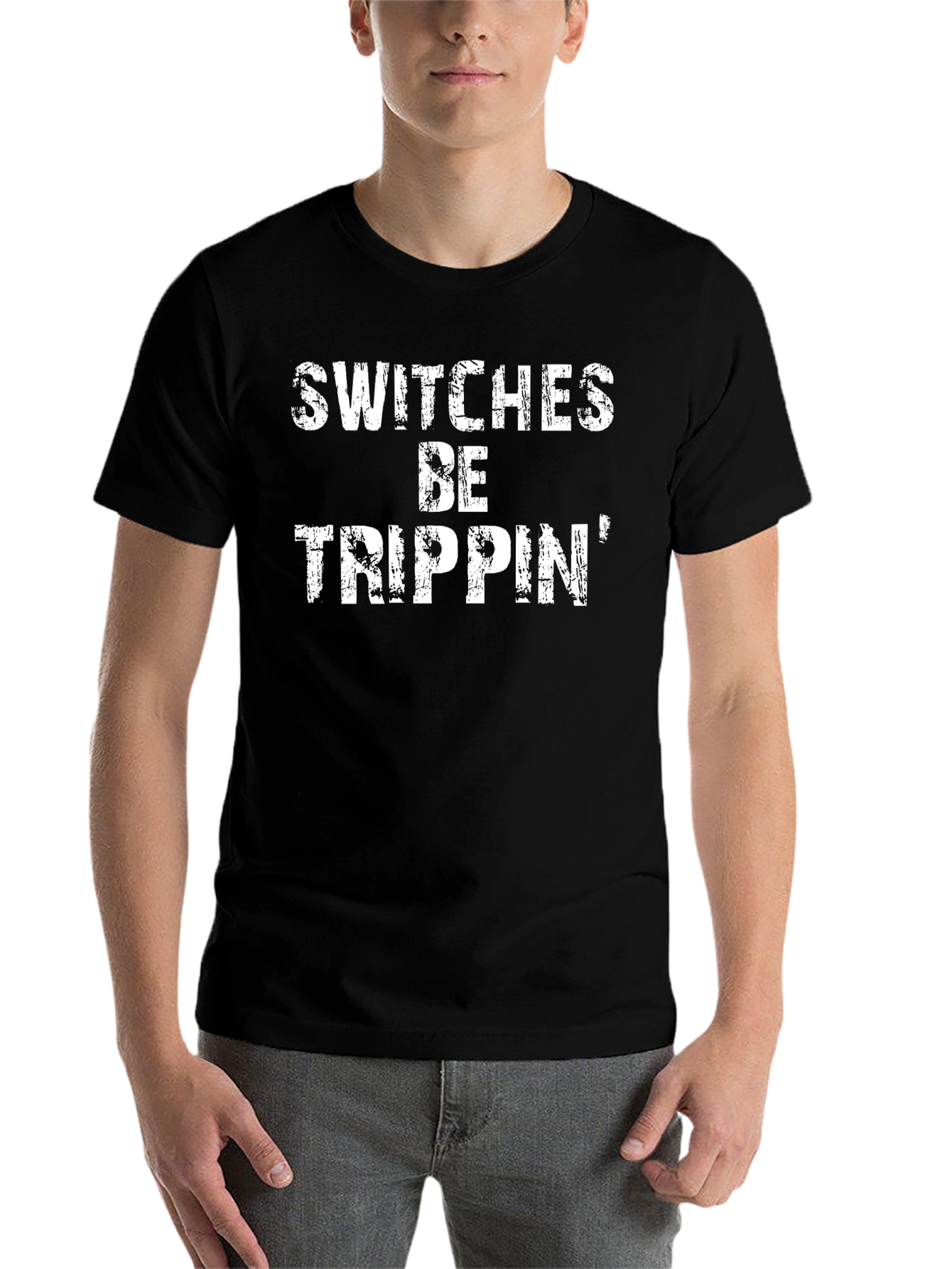 Black Switches Be Trippin' Graphic Tee - Black Cotton view 7