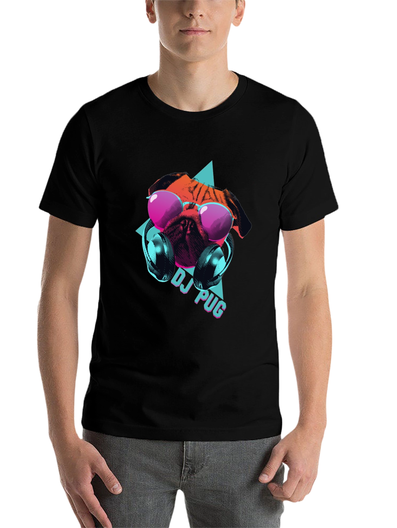 Black DJ Pug Graphic Tee - Cool Canine Style view 7