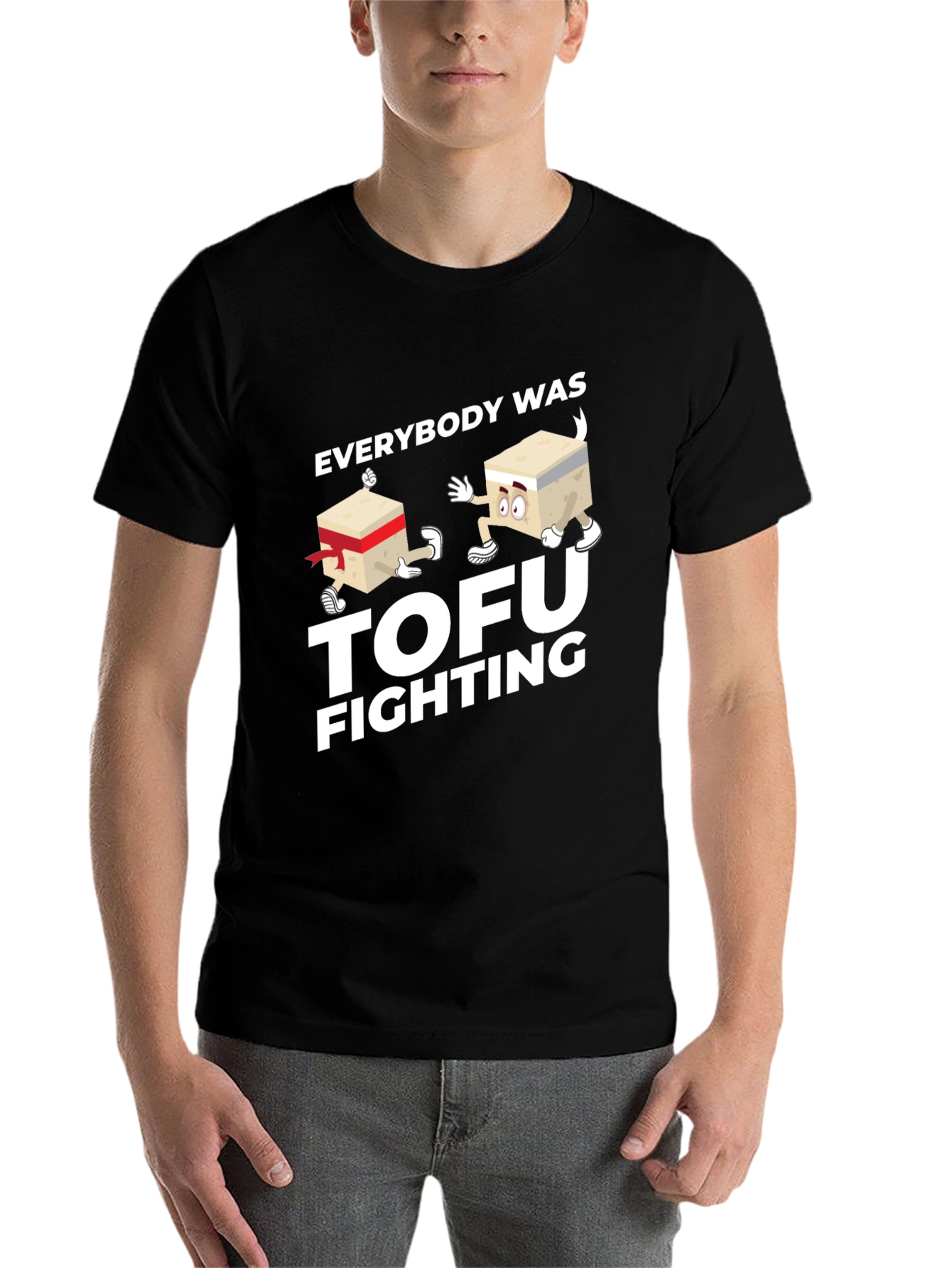 Black Everybody Was Tofu Fighting Graphic Tee view 7