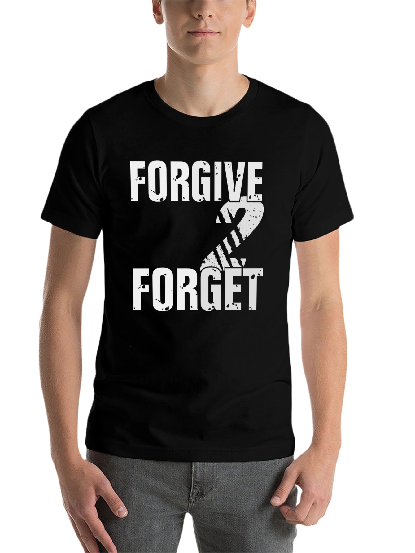 Black Forgive 2 Forget Graphic Tee - Black Casual T-Shirt view 7