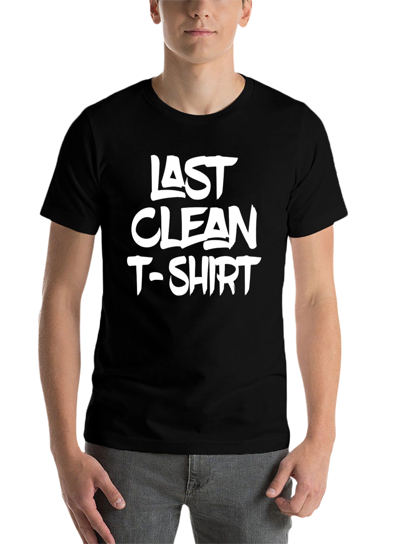 Black Last Clean T-Shirt - Funny Graphic Tee view 7
