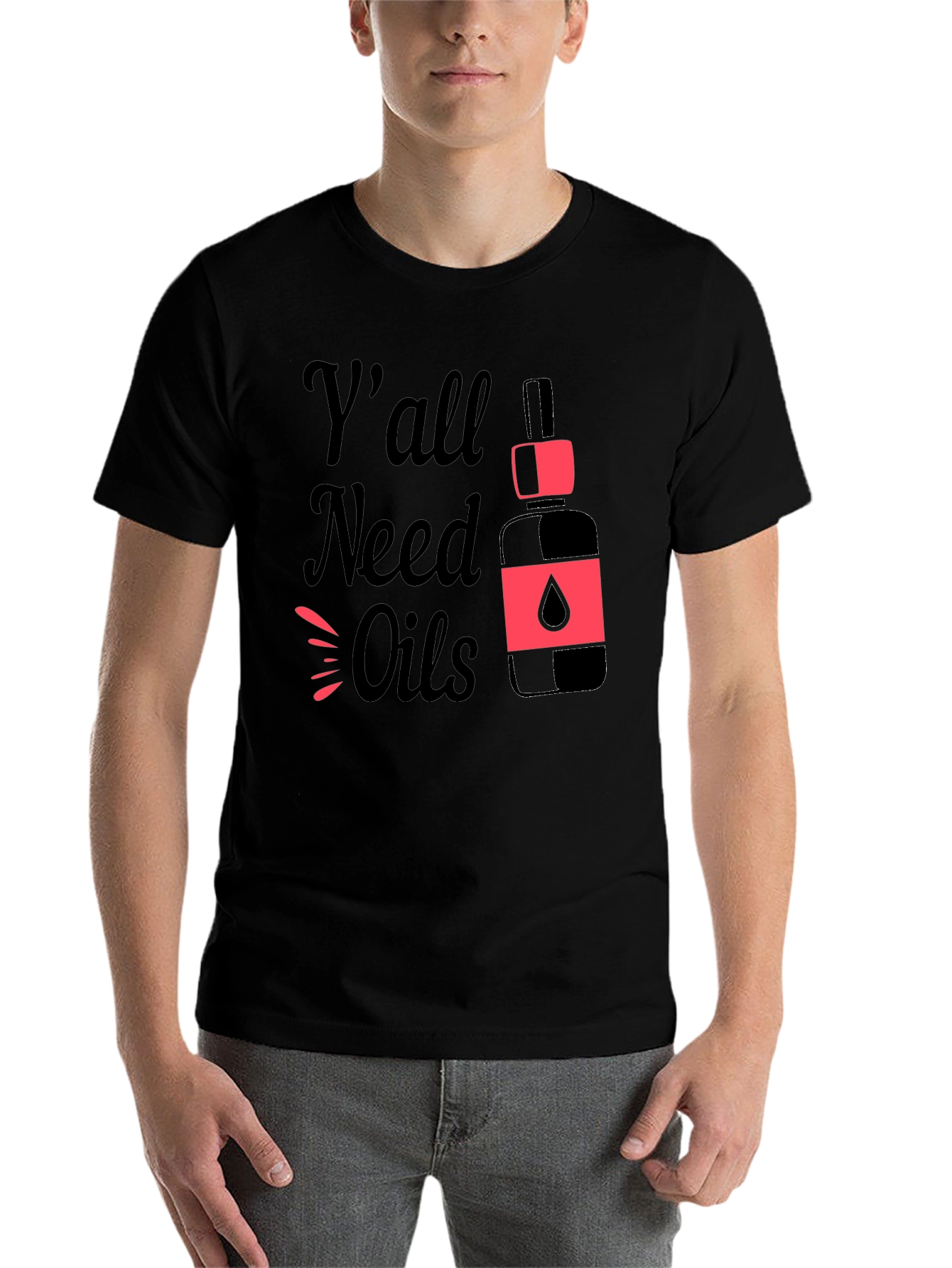 Black Y'all Need Oils Graphic T-Shirt view 7