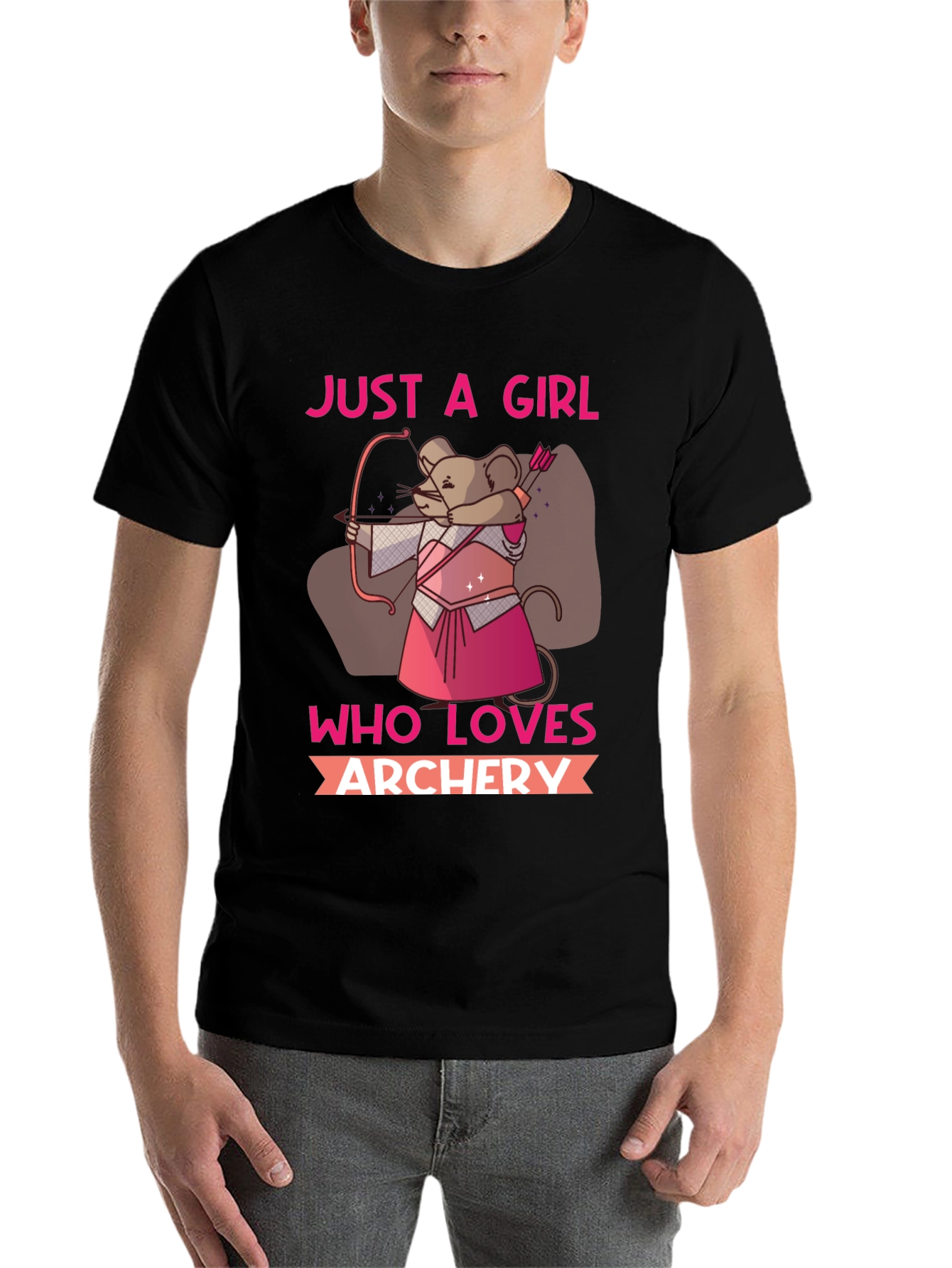 Black Archery Loving Girl T-Shirt view 7
