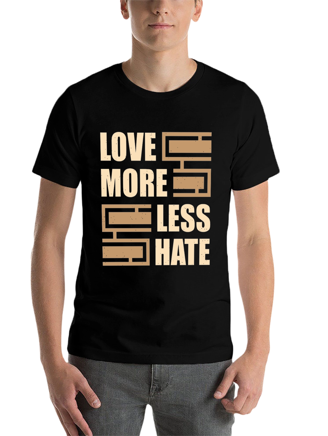 Black Love More Less Hate Graphic T-Shirt view 7