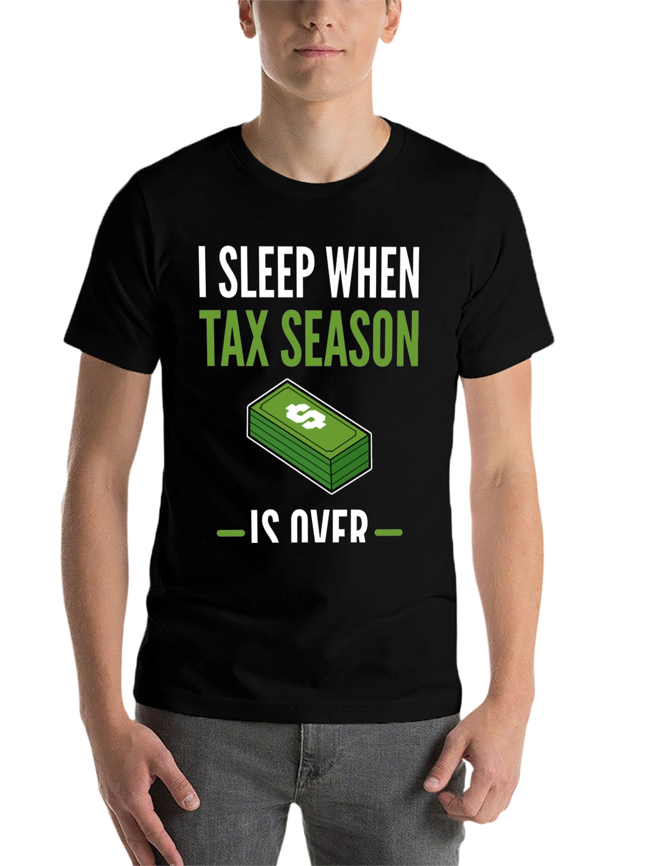 Black Funny Tax Season T-Shirt - I Sleep When Tax Season Is Over view 7