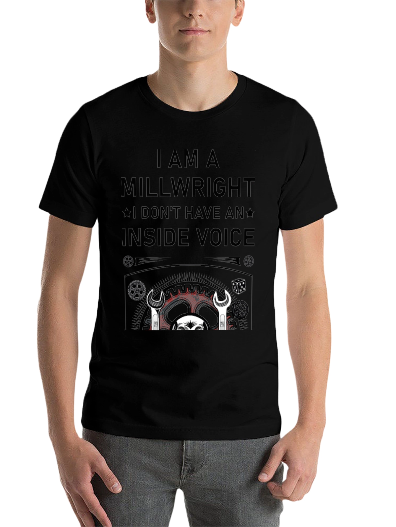 Black Millwright I Don't Have an Inside Voice Black T-Shirt view 7