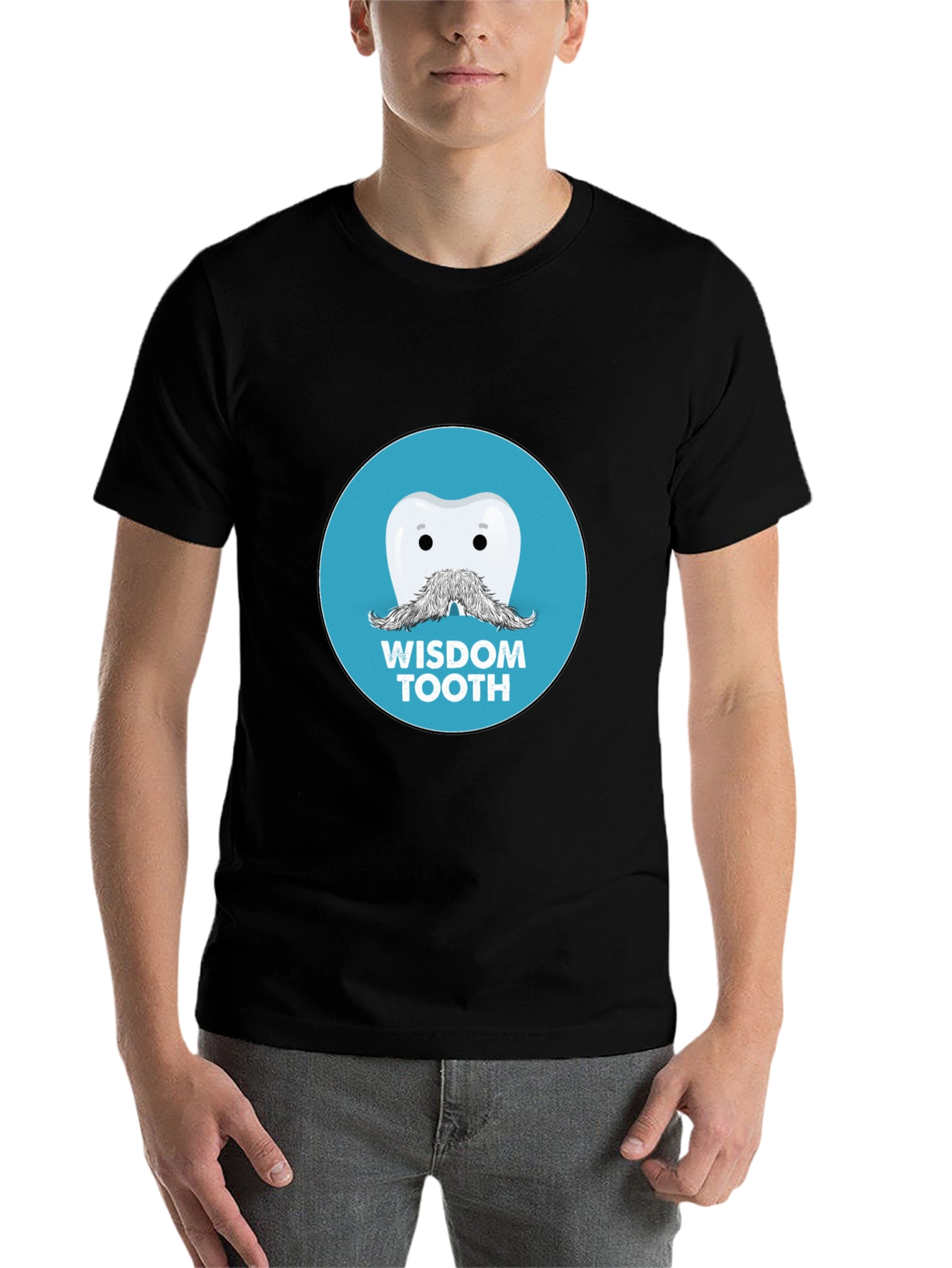 Black Wisdom Tooth Graphic Tee - Funny Dentist Humor Shirt view 7