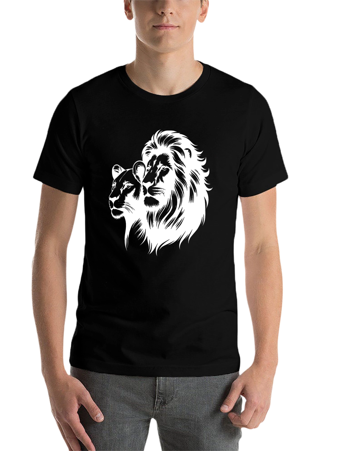 Black Lion Pride Graphic Tee - Black Cotton T-Shirt view 7