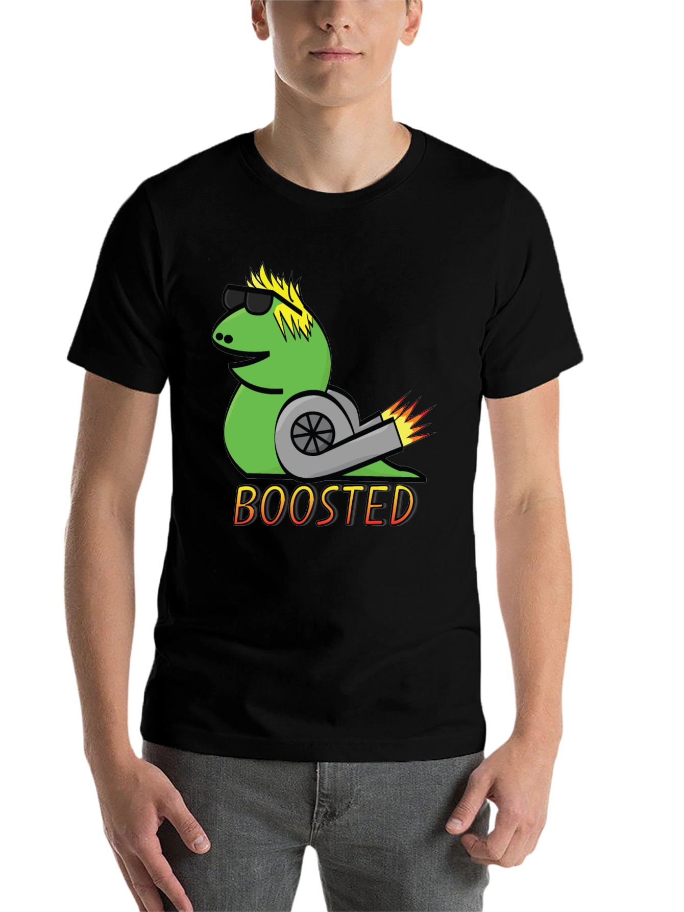 Black Boosted Snail T-Shirt - Cool Car Enthusiast Tee view 7