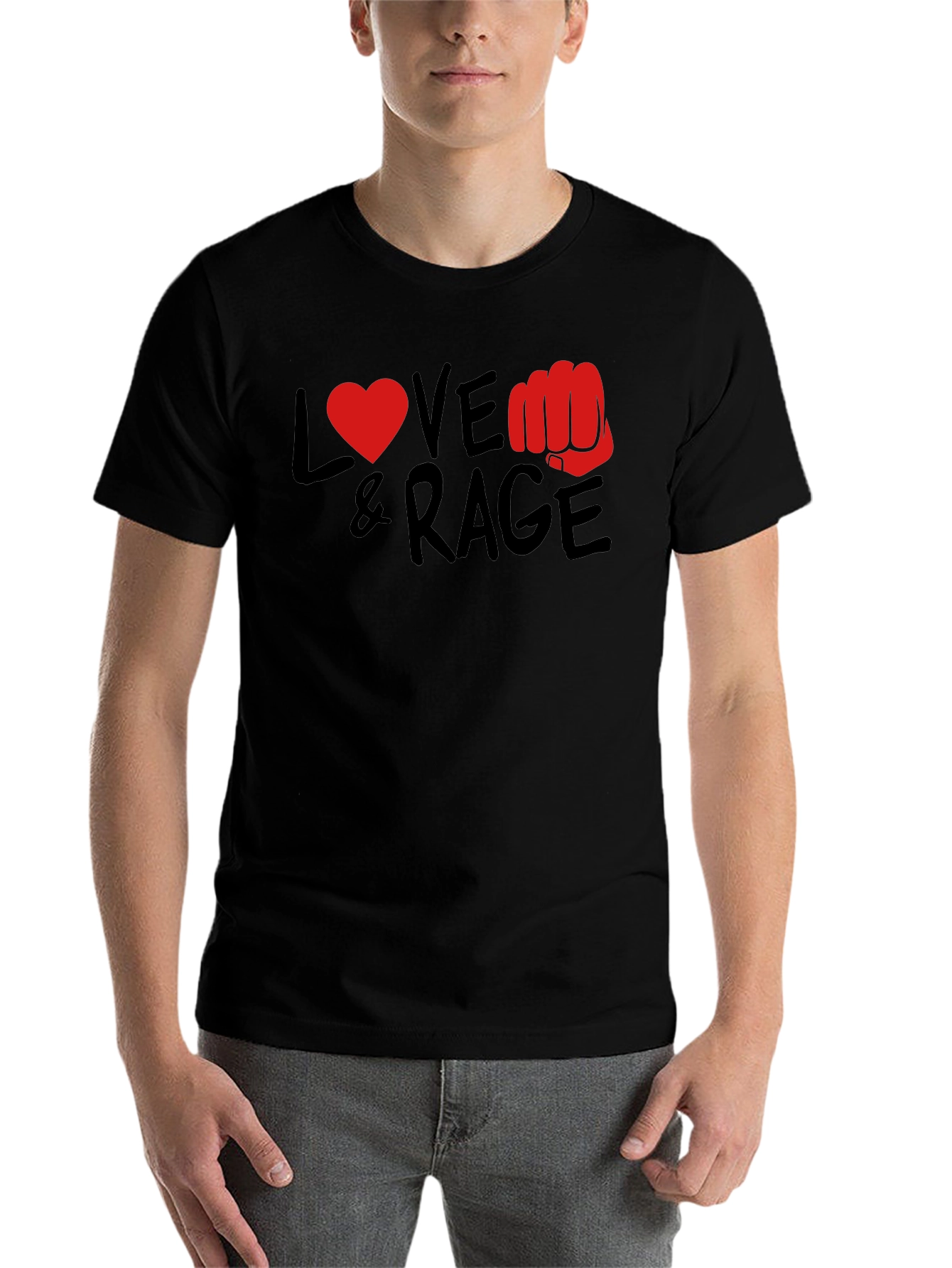 Black Love & Rage Graphic T-Shirt - Black view 7