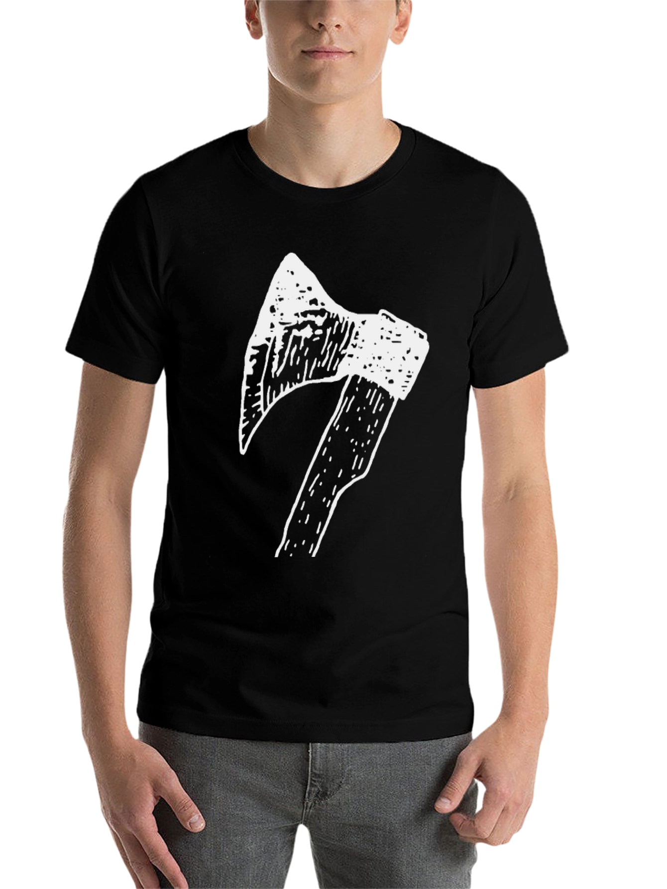 Black Axe Graphic T-Shirt - Black Cotton Tee view 7