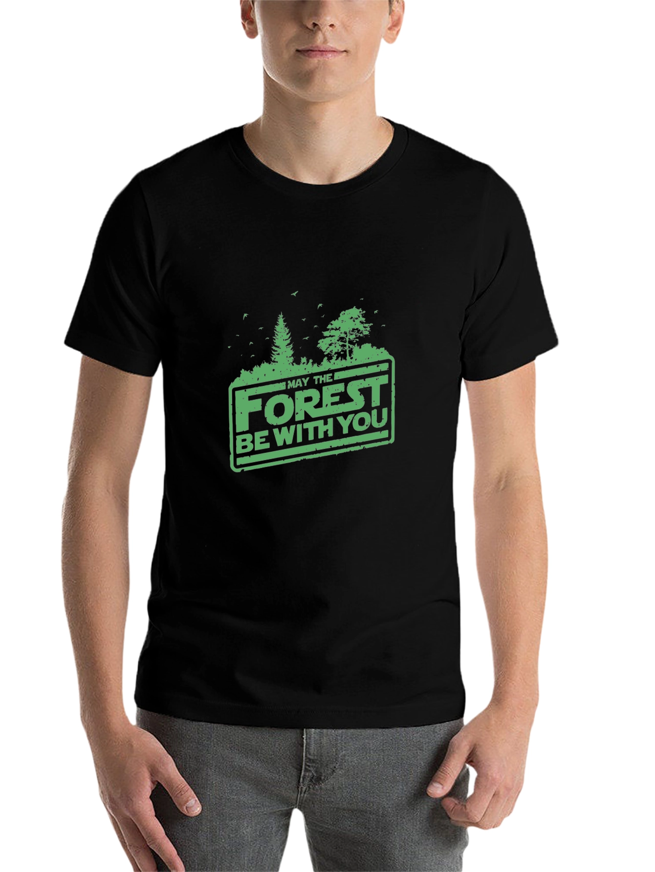 Black Forest Be With You Graphic Tee - Black view 7