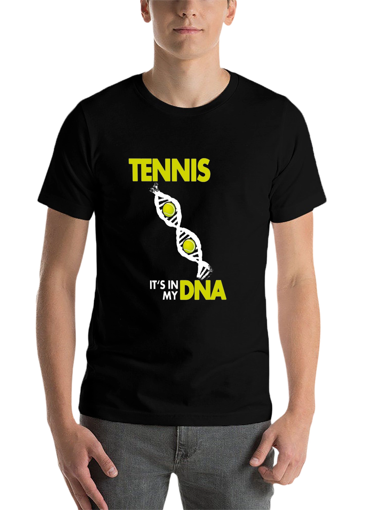 Black Tennis DNA Black T-Shirt - Ace Your Style! view 7